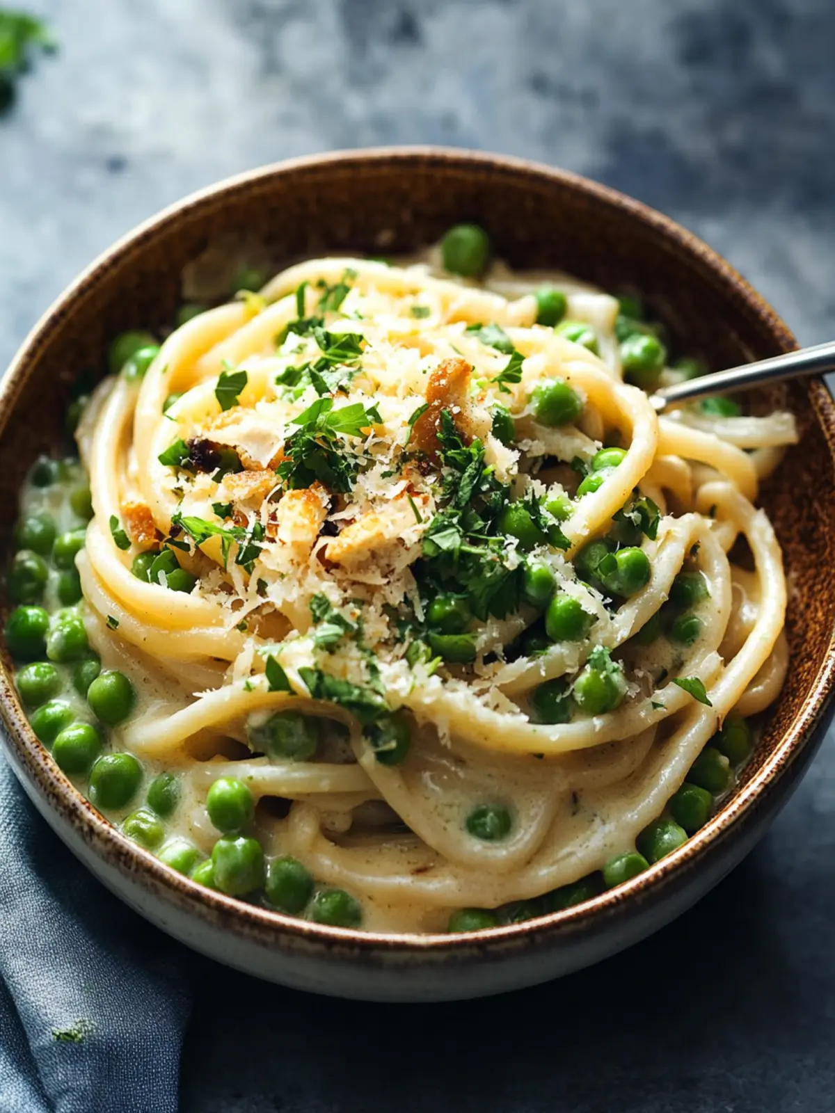 Creamy Garlic Bucatini with Peas and Asparagus Delight 2 Garlic Cream Bucatini with Peas and Asparagus