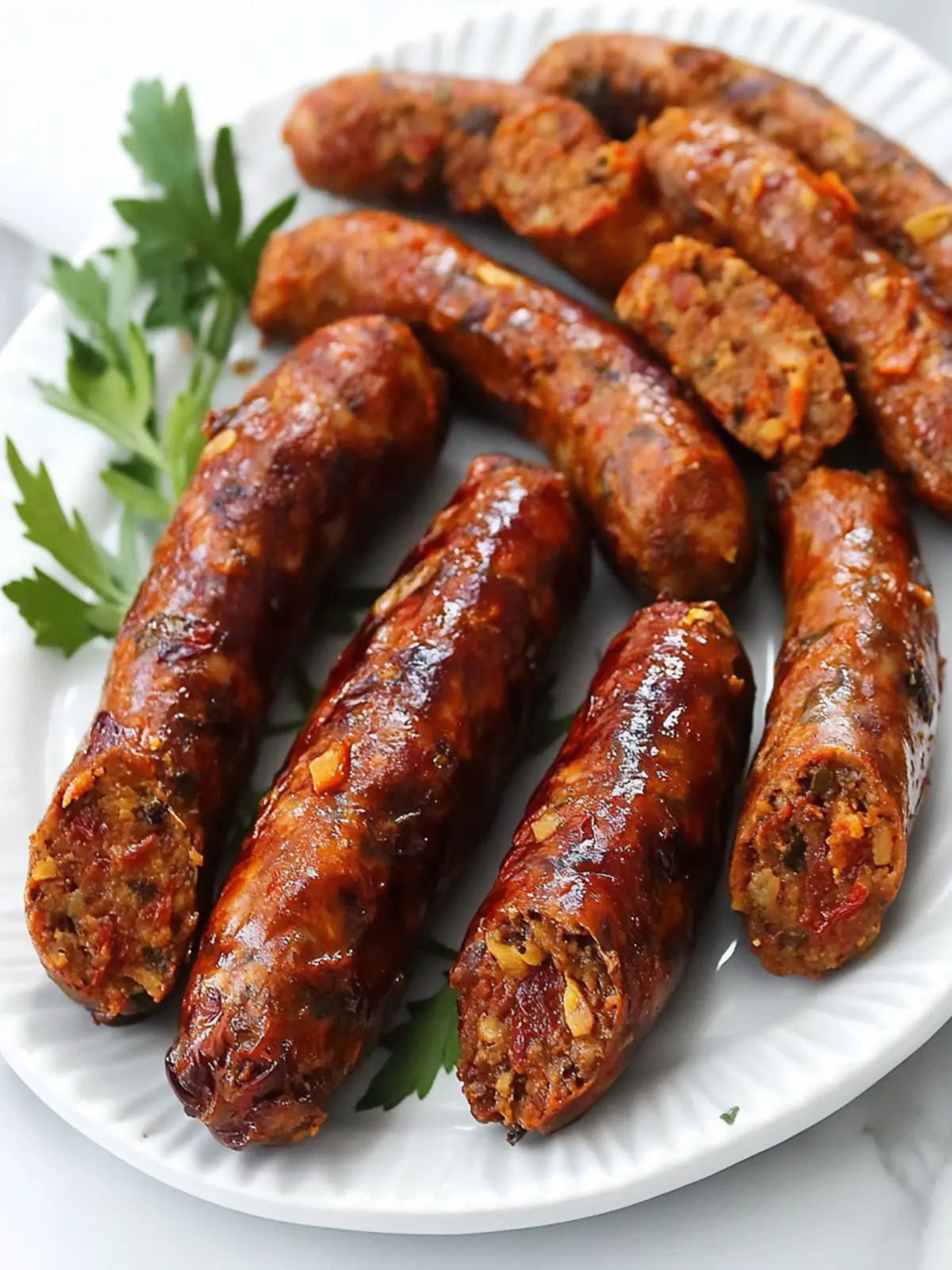 Sundried Tomato Vegan Sausages Gluten-Free & Grill-Ready 5 Sundried Tomato Vegan Sausages (Gluten-Free!)
