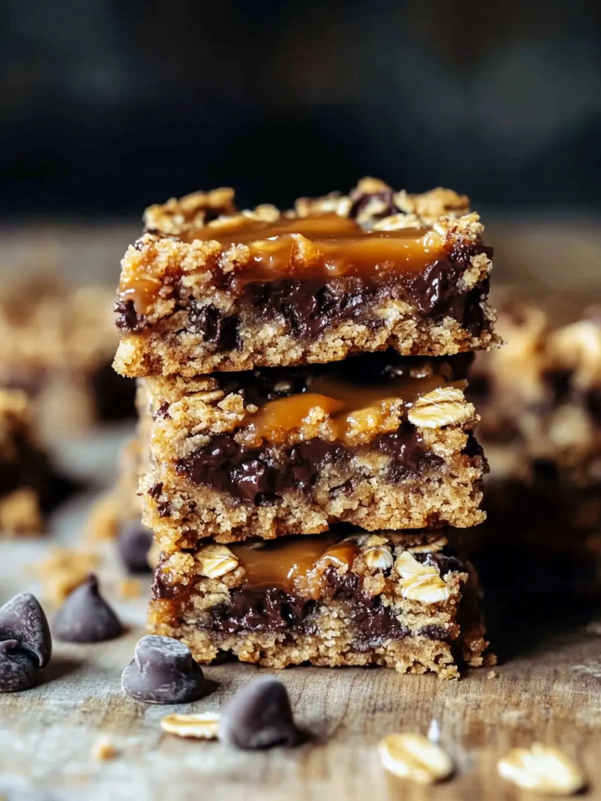 Decadent Salted Caramel Chocolate Chip Oat Cookie Bars Recipe 3 Salted Caramel Chocolate Chip Oat Cookie Bars