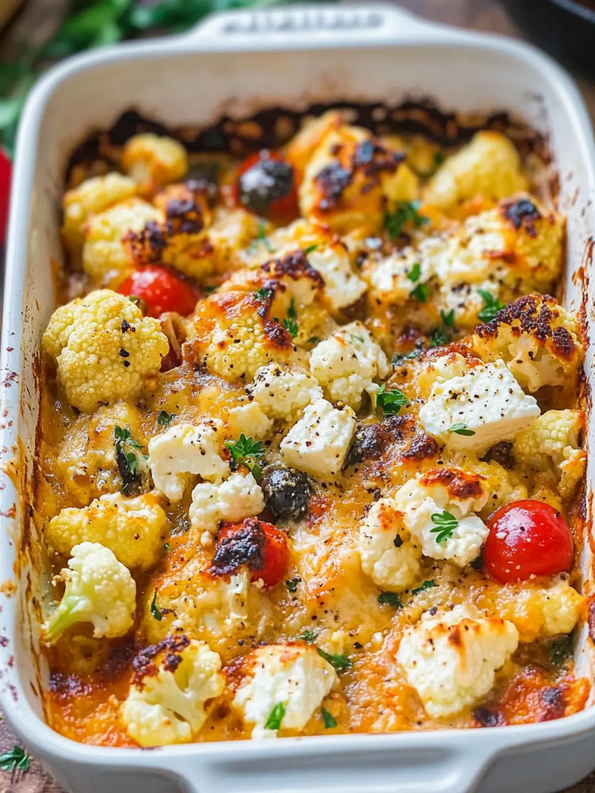 Savor Greek-Inspired Baked Feta & Cauliflower Bliss 4 Greek-inspired Baked Feta & Cauliflower