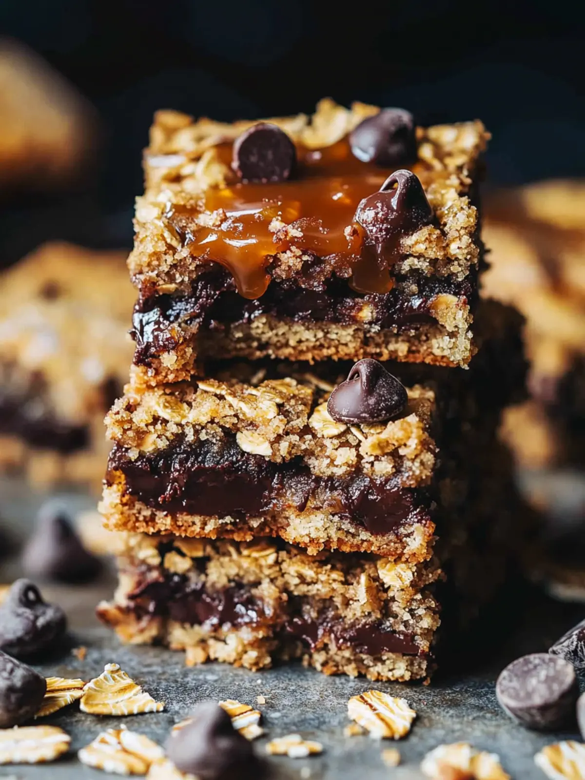 Decadent Salted Caramel Chocolate Chip Oat Cookie Bars Recipe 2 Salted Caramel Chocolate Chip Oat Cookie Bars
