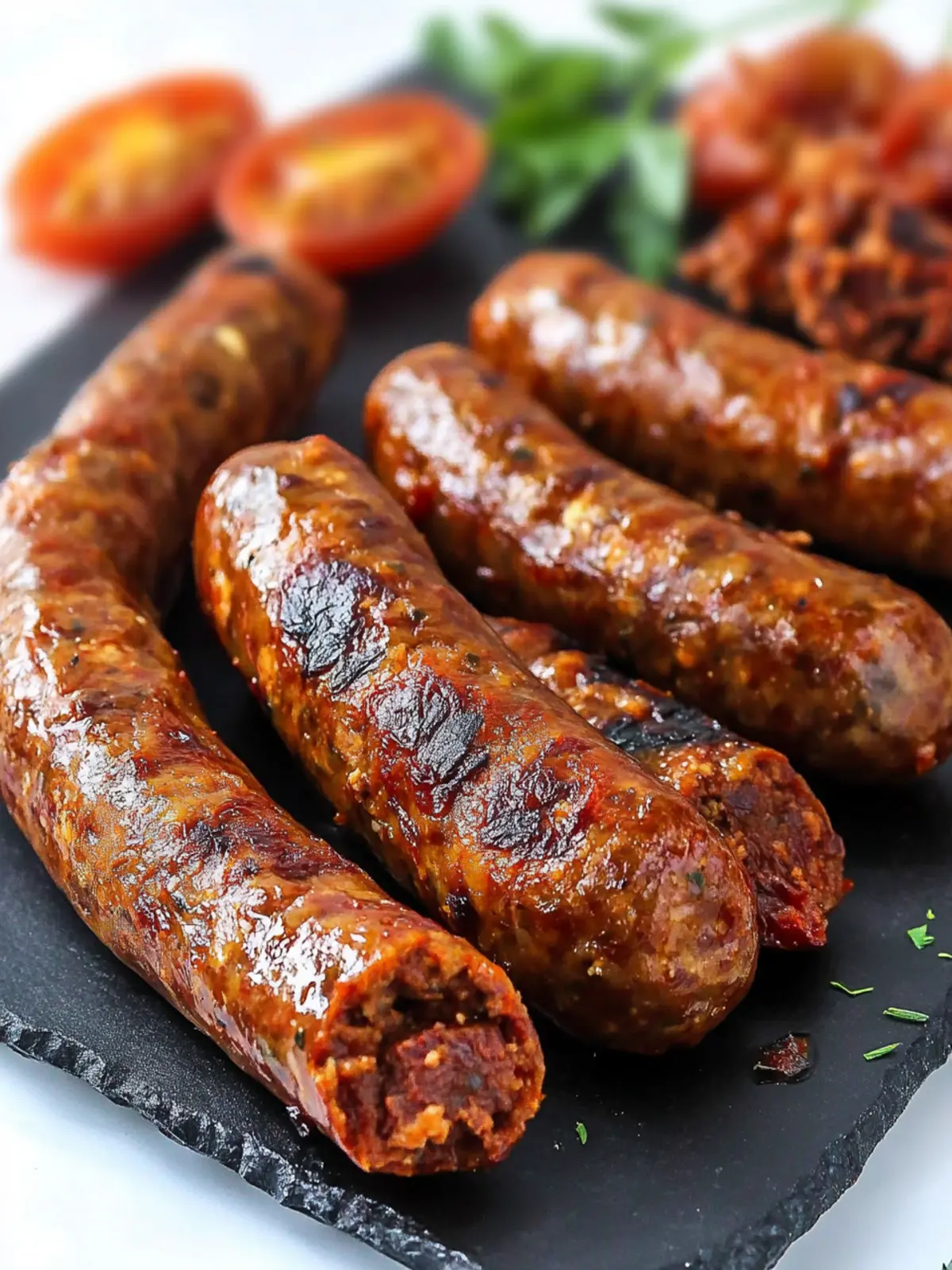 Sundried Tomato Vegan Sausages Gluten-Free & Grill-Ready 3 Sundried Tomato Vegan Sausages (Gluten-Free!)