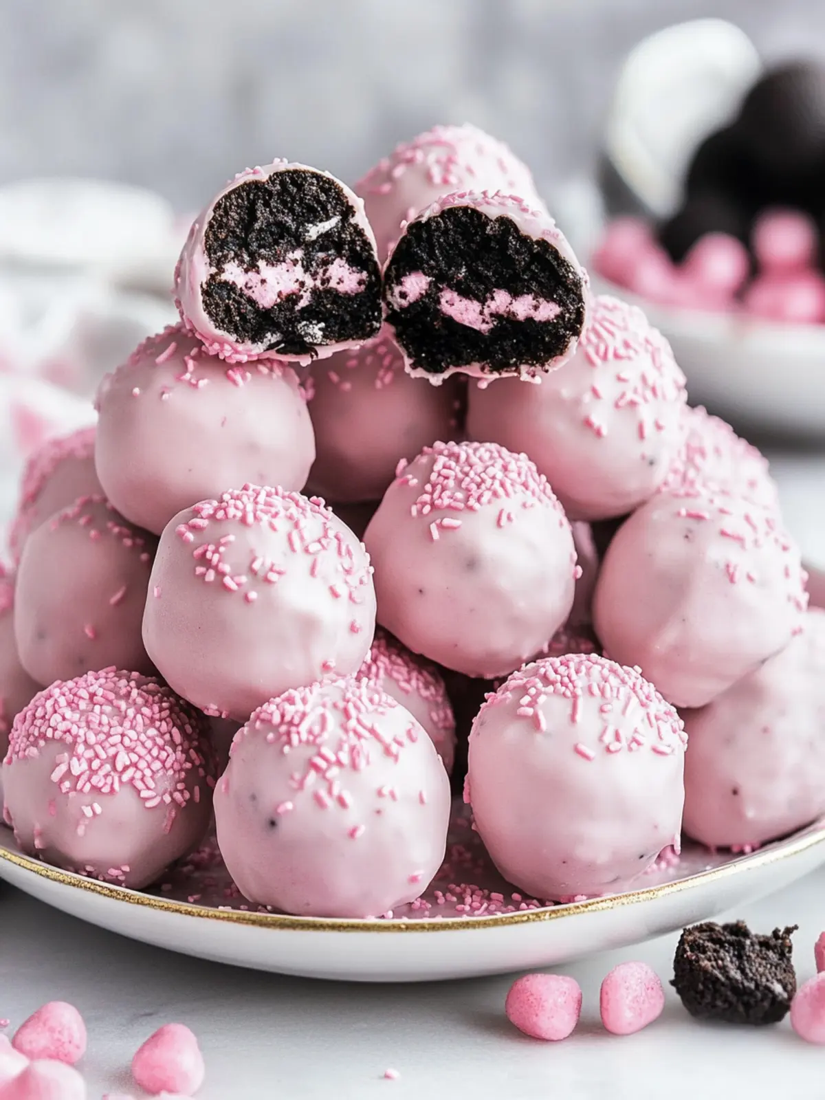 Delicious Oreo Truffle Balls with Pink Candy Coating Recipe 5 Oreo Truffle Balls with Pink Candy Coating