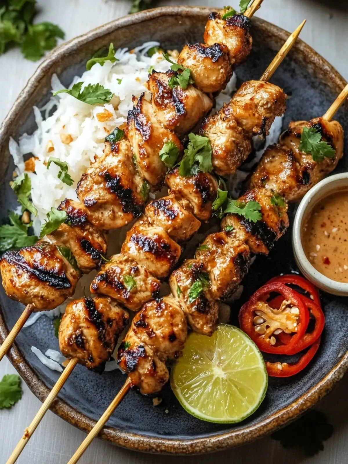 Mouthwatering Grilled Thai Coconut Chicken Skewers Recipe 3 Grilled Thai Coconut Chicken Skewers