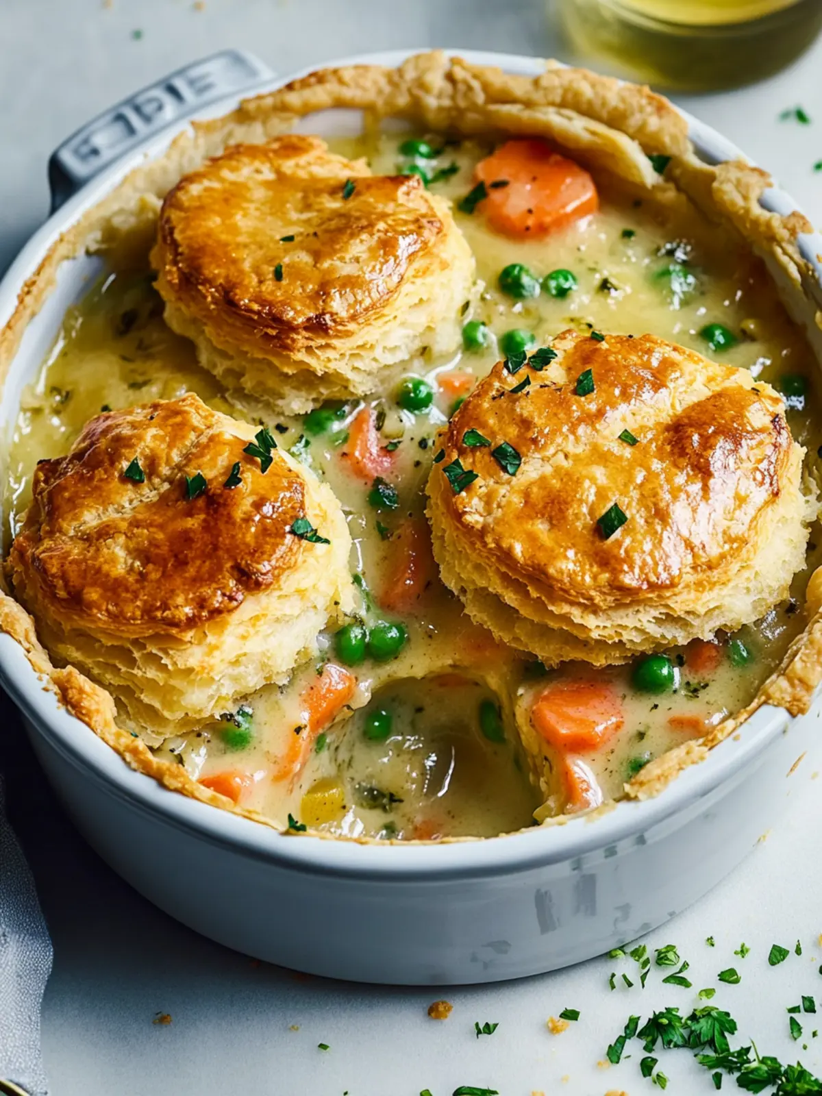 Mouthwatering Savory Breakfast Pot Pie with Honey Butter Biscuit 2 Savory Breakfast Pot Pie with Honey Butter Biscuit
