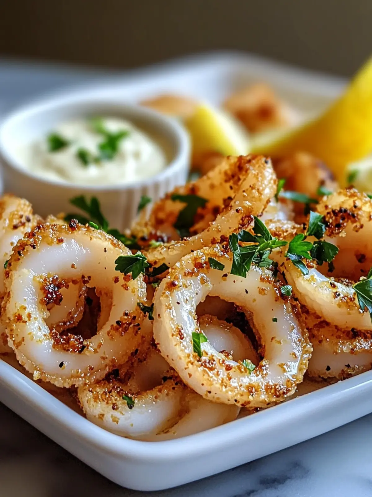 Lemon Garlic Calamari with Aioli – A Crispy Seafood Delight 2 Lemon Garlic Calamari with Aioli