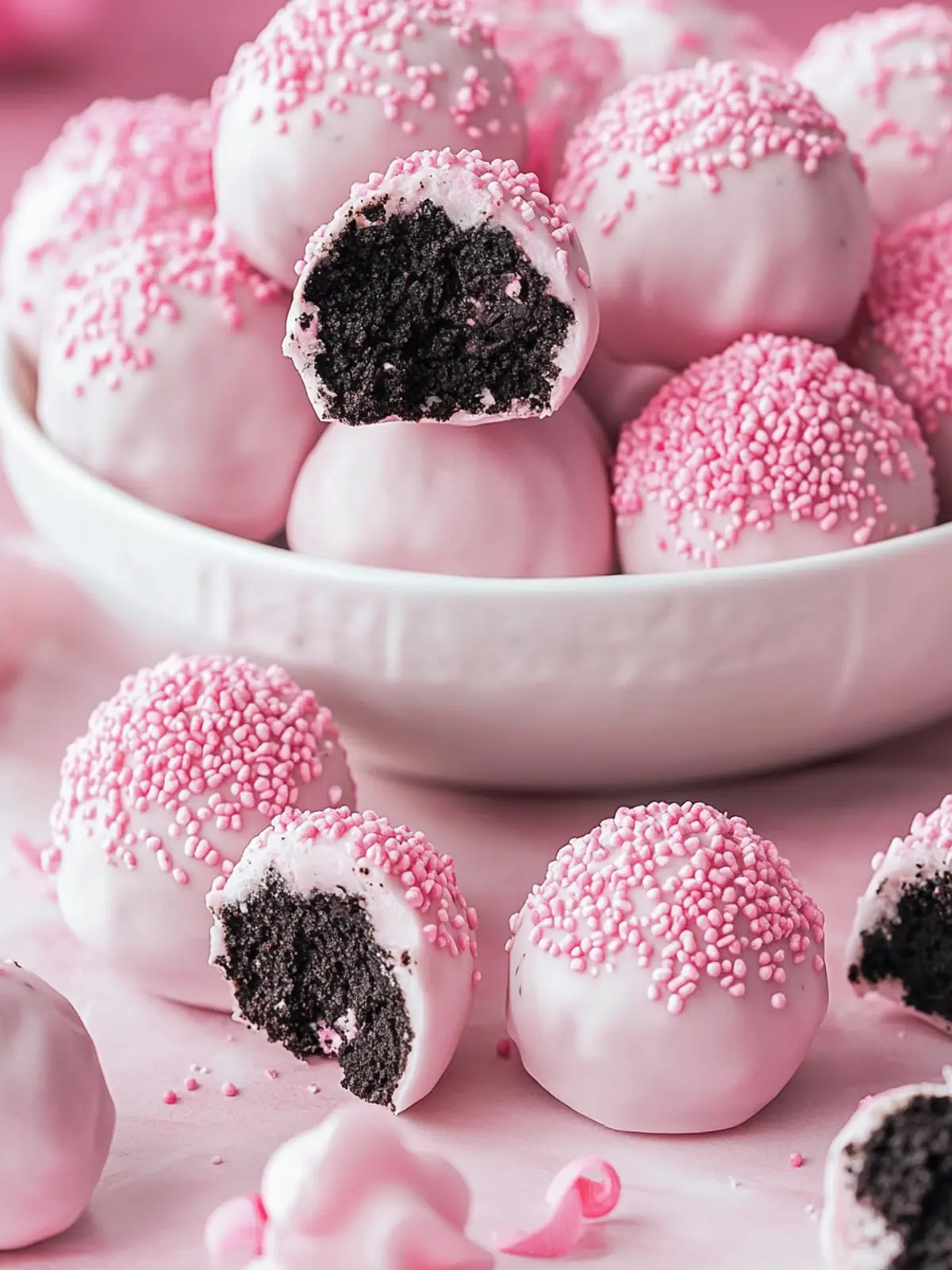 Delicious Oreo Truffle Balls with Pink Candy Coating Recipe 2 Oreo Truffle Balls with Pink Candy Coating