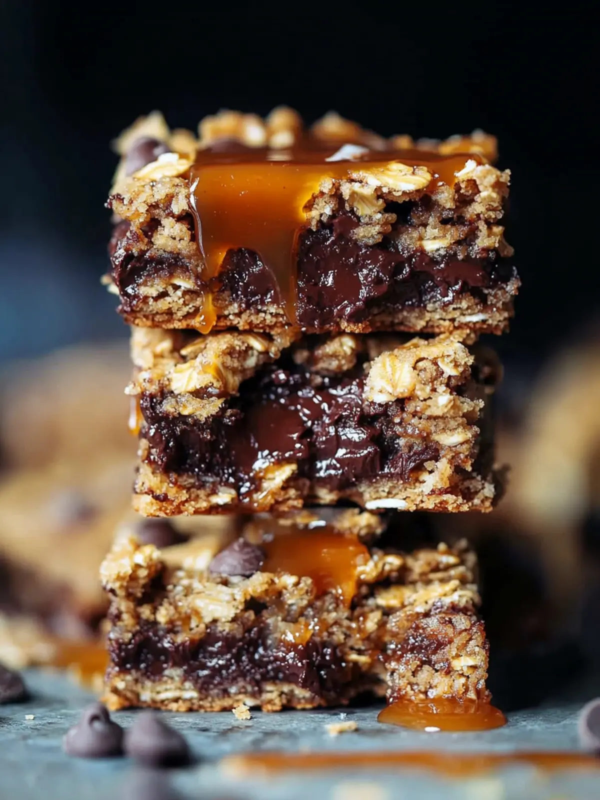 Decadent Salted Caramel Chocolate Chip Oat Cookie Bars Recipe 4 Salted Caramel Chocolate Chip Oat Cookie Bars