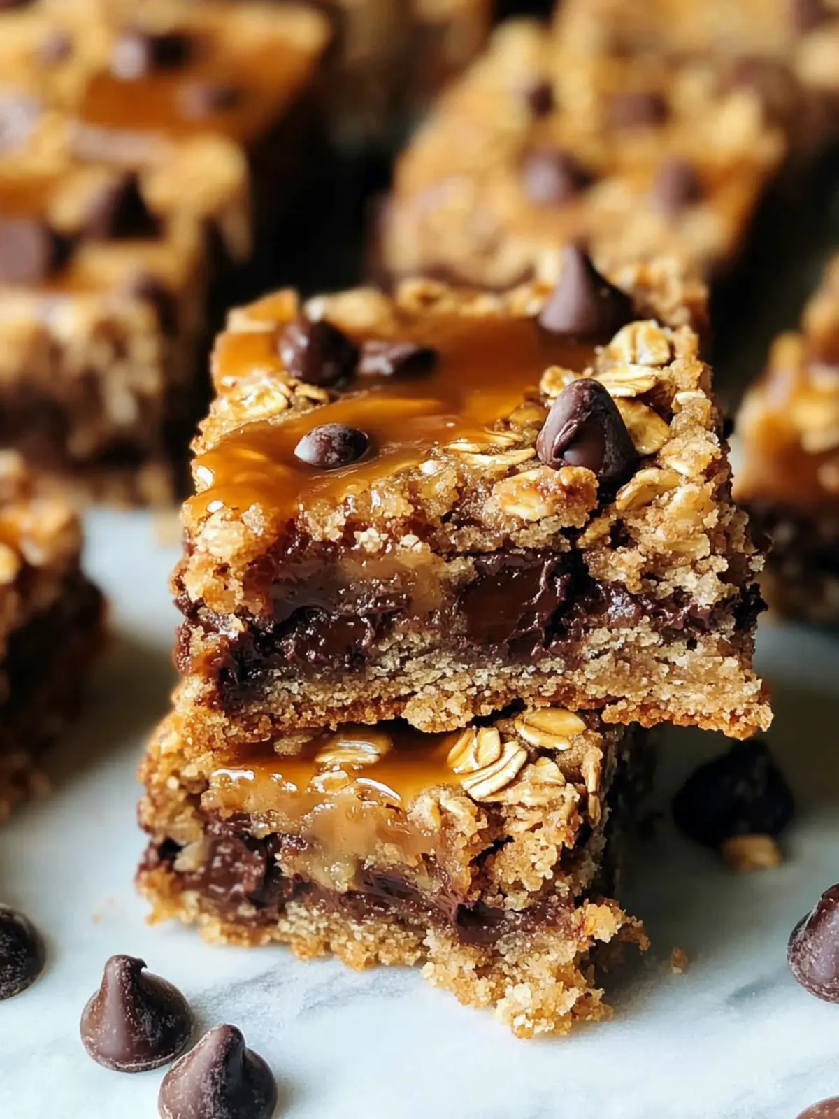 Decadent Salted Caramel Chocolate Chip Oat Cookie Bars Recipe 5 Salted Caramel Chocolate Chip Oat Cookie Bars