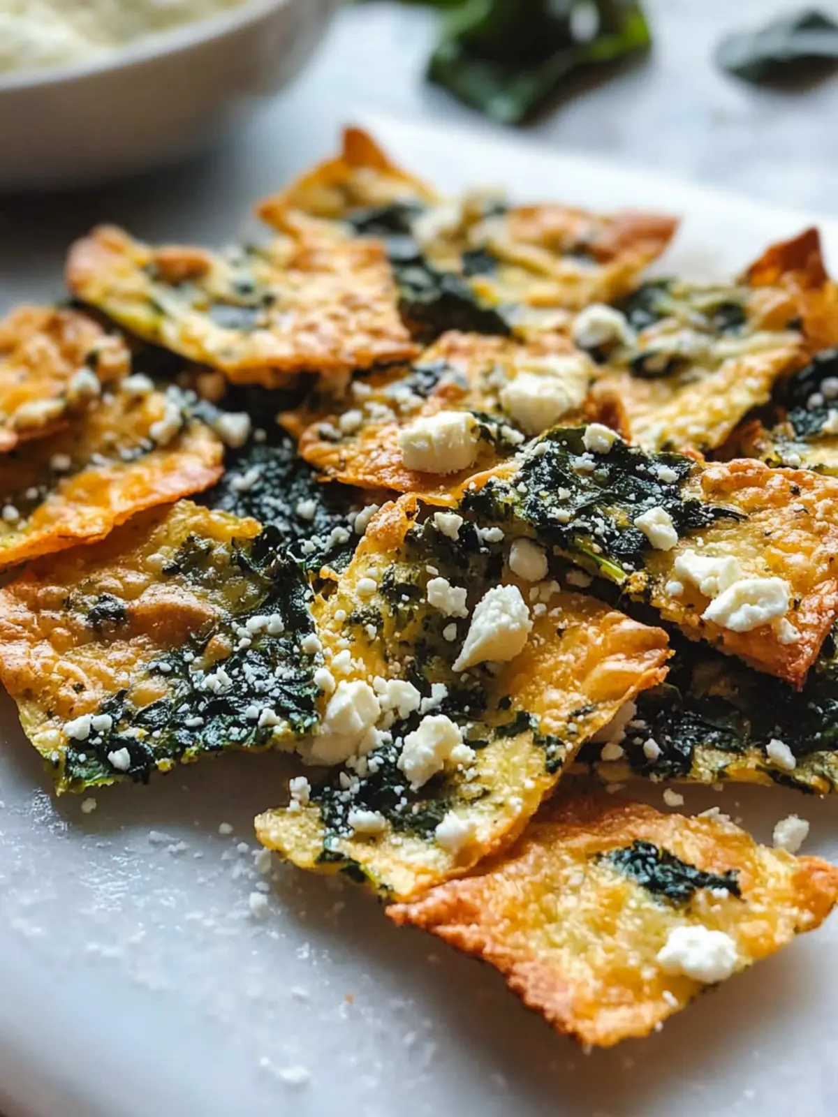Crispy Mediterranean Spinach and Feta Cheese Crisps Recipe 2 Mediterranean Spinach and Feta Cheese Crisps
