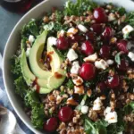 Savor This Cherry Kale Salad with Farro and Avocado Bliss 8 Cherry Kale Salad with Farro, Avocado, Feta, and Cherry Balsamic Vinaigrette