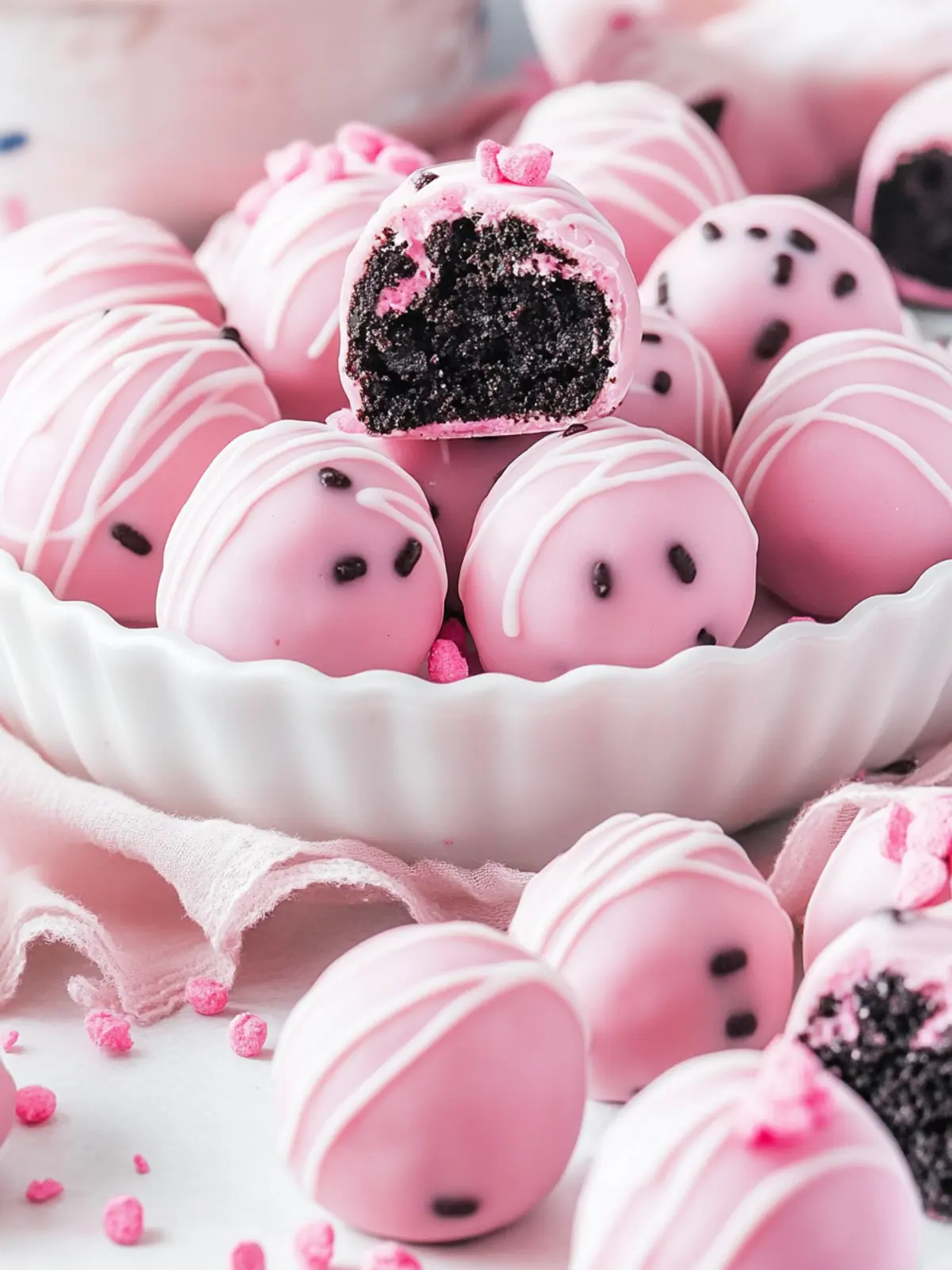 Delicious Oreo Truffle Balls with Pink Candy Coating Recipe 4 Oreo Truffle Balls with Pink Candy Coating