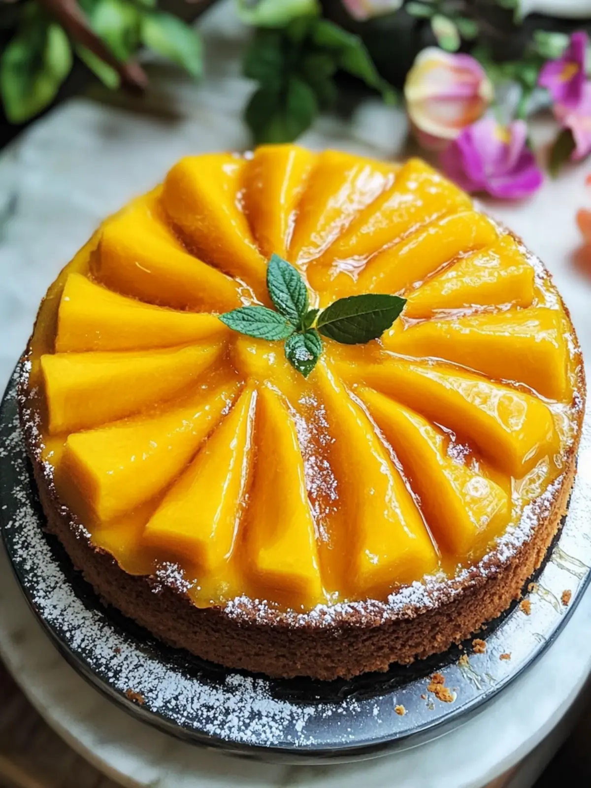 Irresistible Mango Upside Cake with Coconut Cream Delight 2 Mango Upside Cake