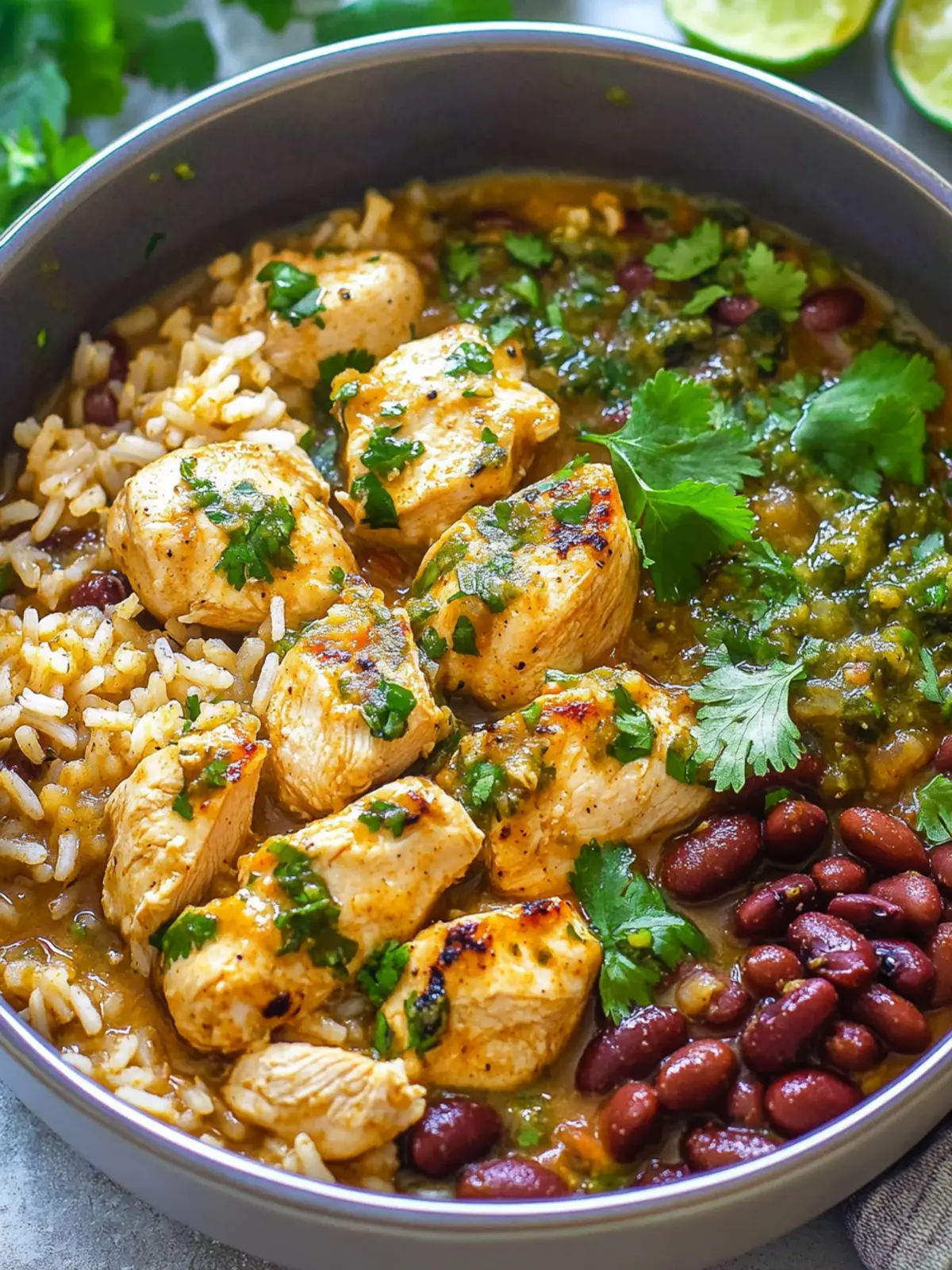 Quick & Zesty 15-Minute Salsa Verde Chicken, Rice, and Beans 3 15-Minute Salsa Verde Chicken, Rice, and Beans