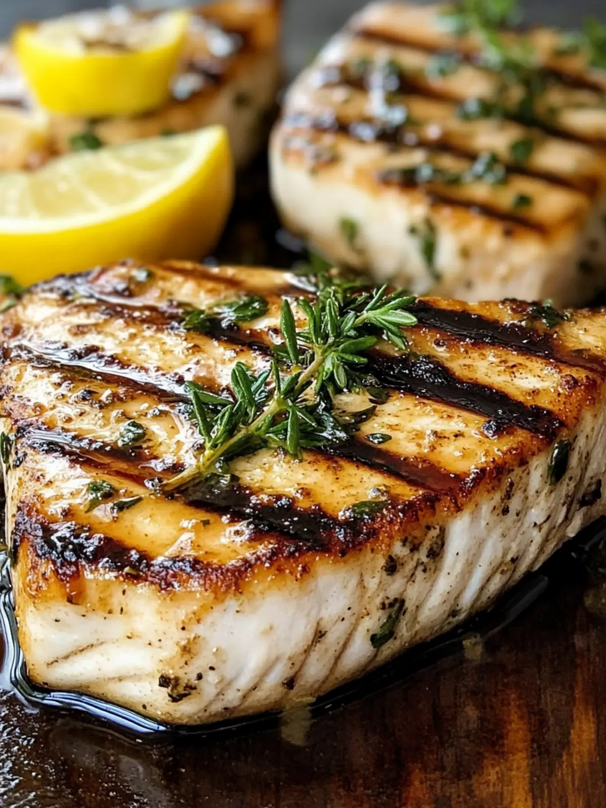 Grilled Swordfish Steaks with Lemon Herb Marinade: 4 Easy Steps 2 Grilled Swordfish Steaks with Lemon Herb Marinade: 4 Bold Steps