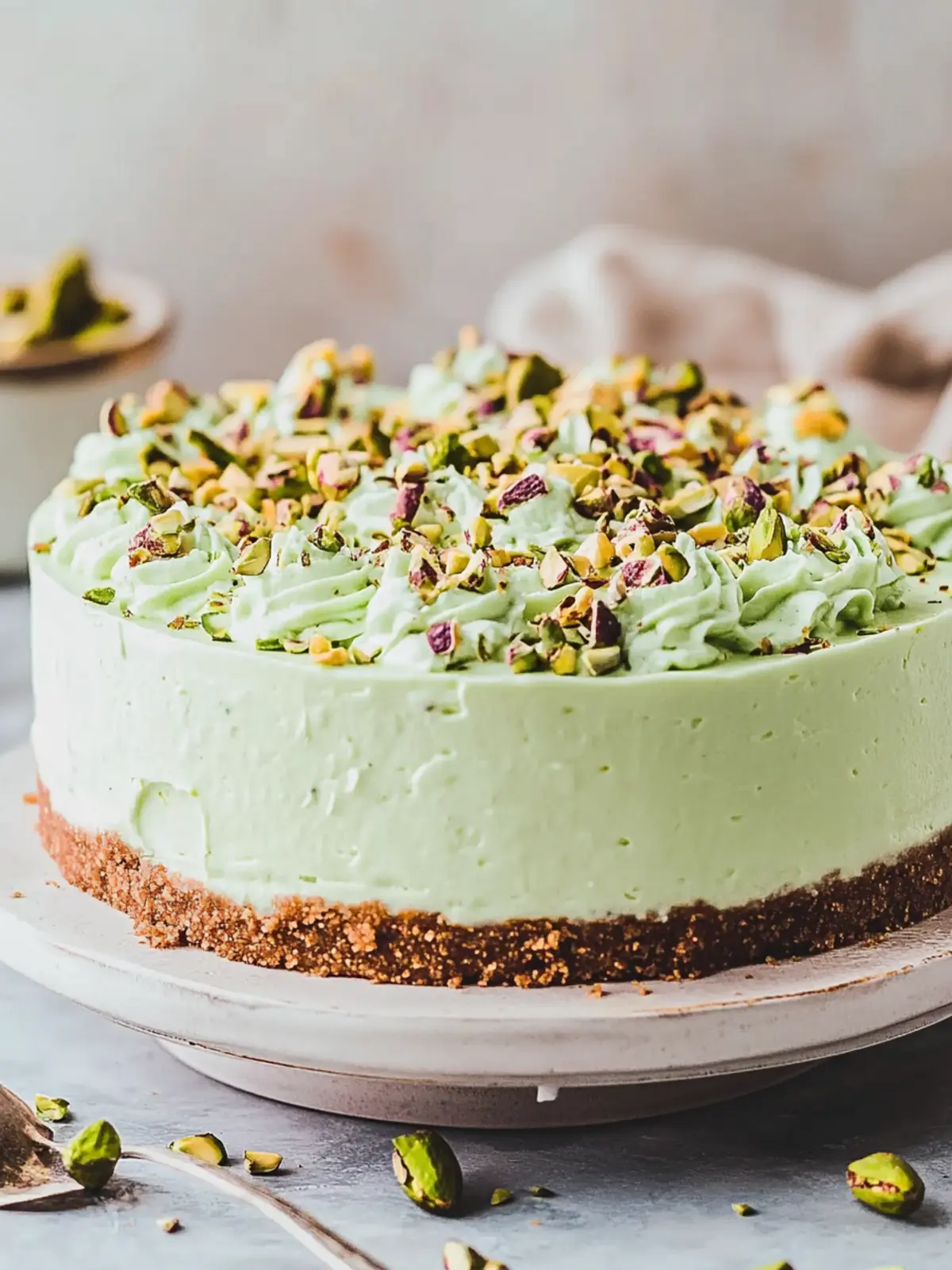 Satisfy Your Sweet Tooth with Creamy Easy No-Bake Pistachio Cheesecake 2 Creamy Easy No-Bake Pistachio Cheesecake