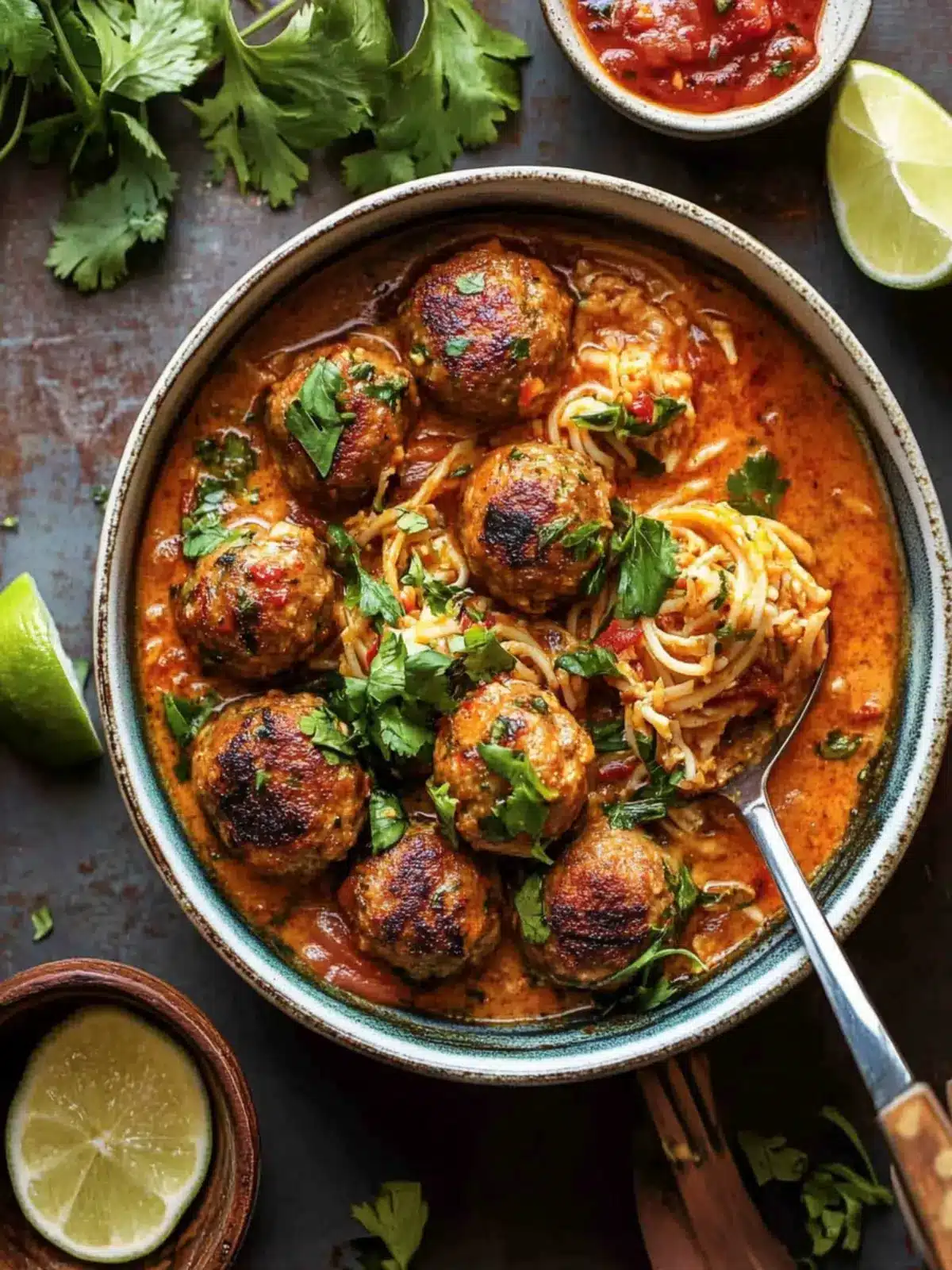 Savory Chicken Meatball Khao Soi: A Cozy Thai Delight 2 Chicken Meatball