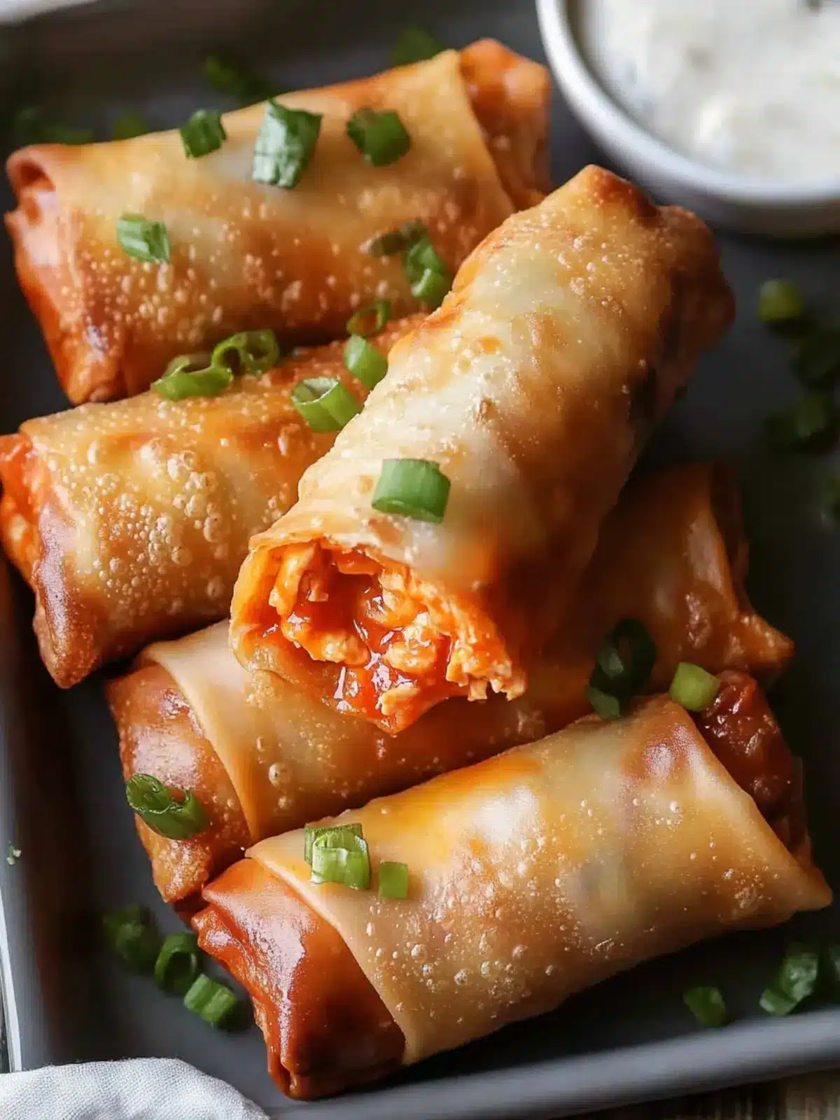 Buffalo Chicken Egg Rolls: A Spicy Twist on Game Day Snacks 2 Buffalo Chicken Egg Rolls