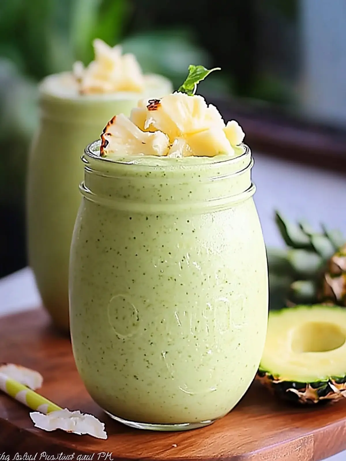 Healthy Green Pina Colada Smoothie to Kickstart Your Day 5 Healthy Green Pina Colada Smoothie
