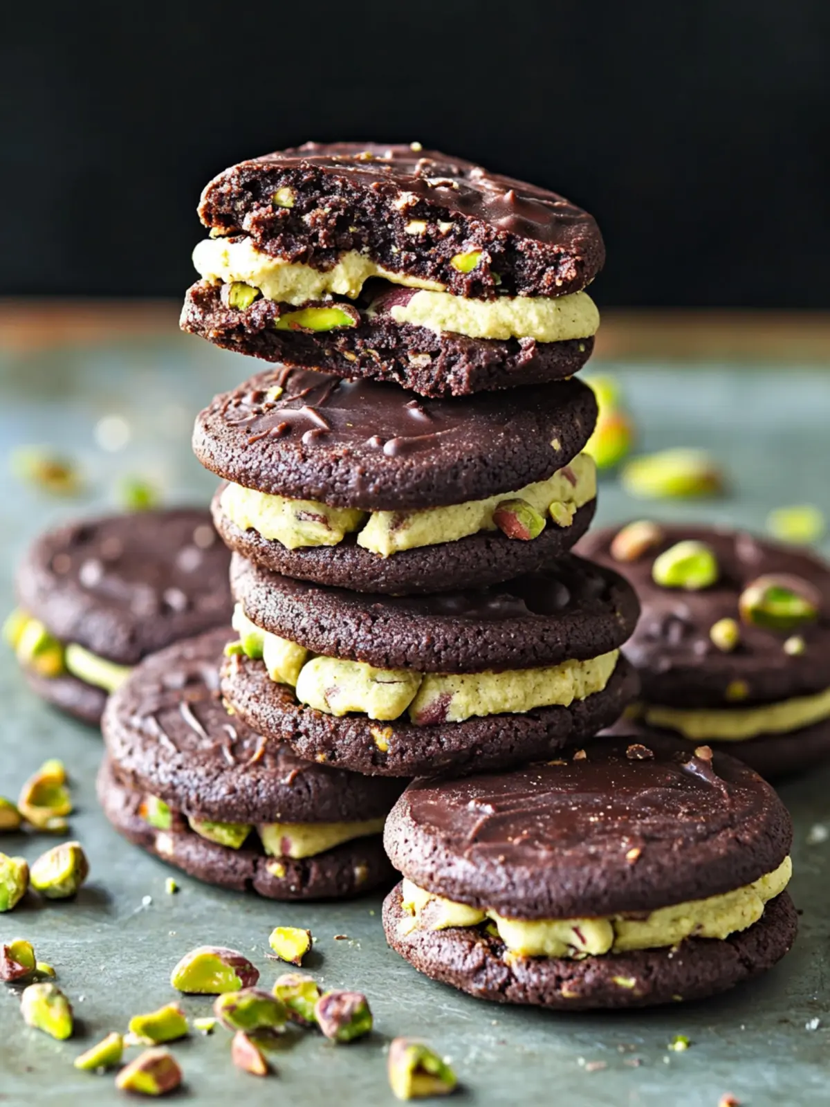 Irresistible Chocolate-Pistachio Sandwich Cookies You'll Love 4 Chocolate-Pistachio Sandwich Cookies