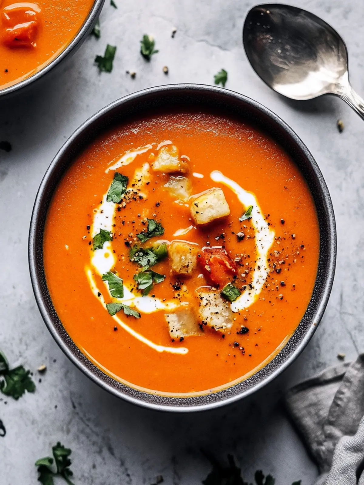 Whip Up Cozy Indian Tomato Soup with Spiced Croutons Today 2 Indian Tomato Soup