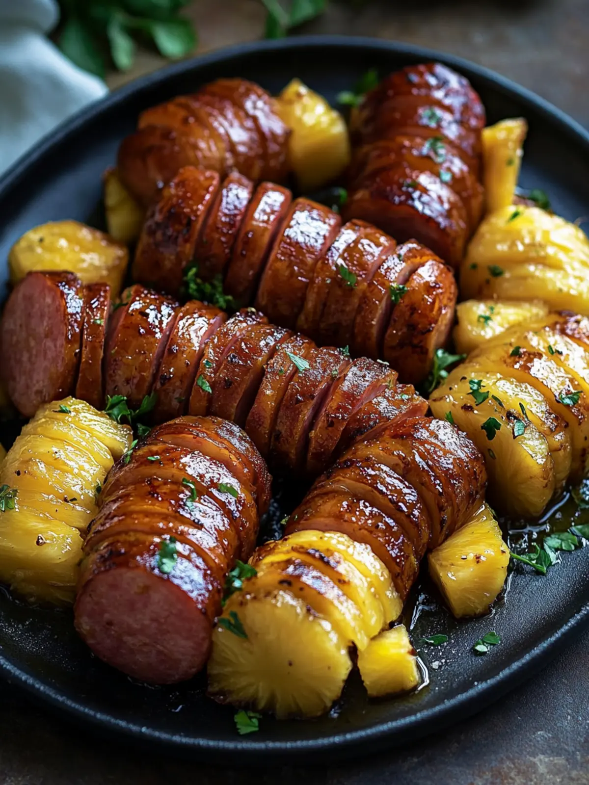 Savory Pineapple Hasselback Kielbasa Bites for Game Day Fun 2 Pineapple Hasselback Kielbasa Bites