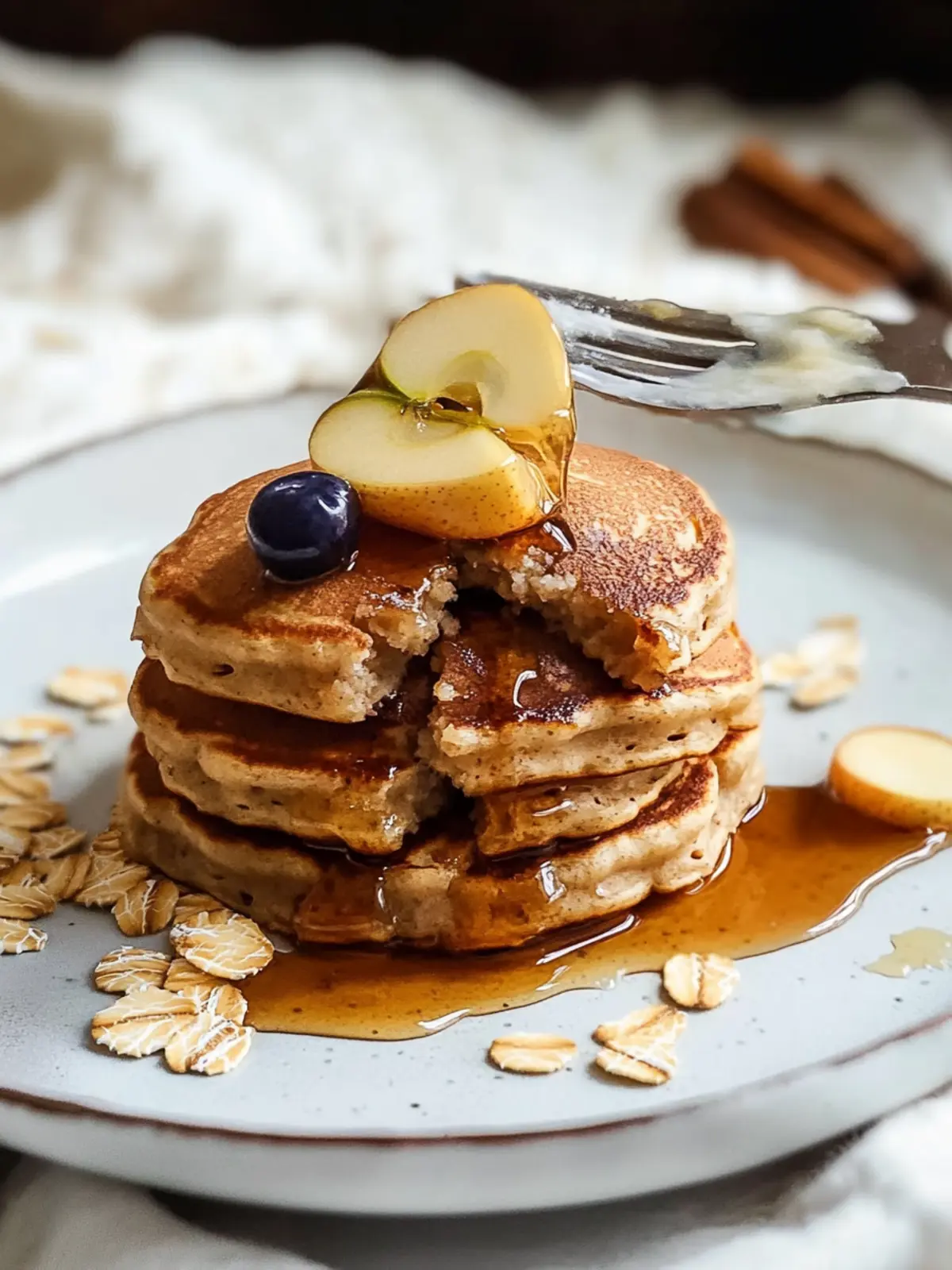 Fluffy Apple Pancakes With Oats for a Cozy Breakfast Delight 3 Apple Pancakes With Oats