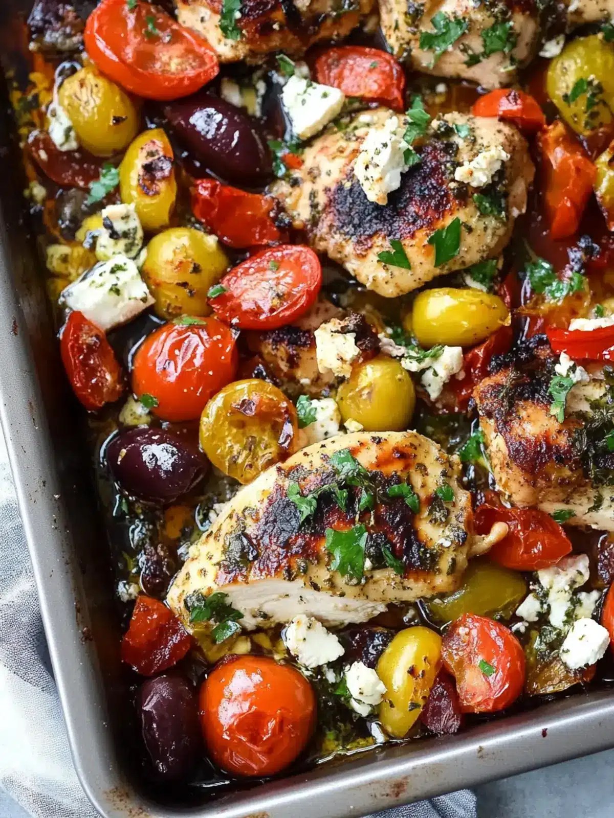 Delicious Sheet Pan Greek Chicken with Colorful Veggies 5 Sheet Pan Greek Chicken