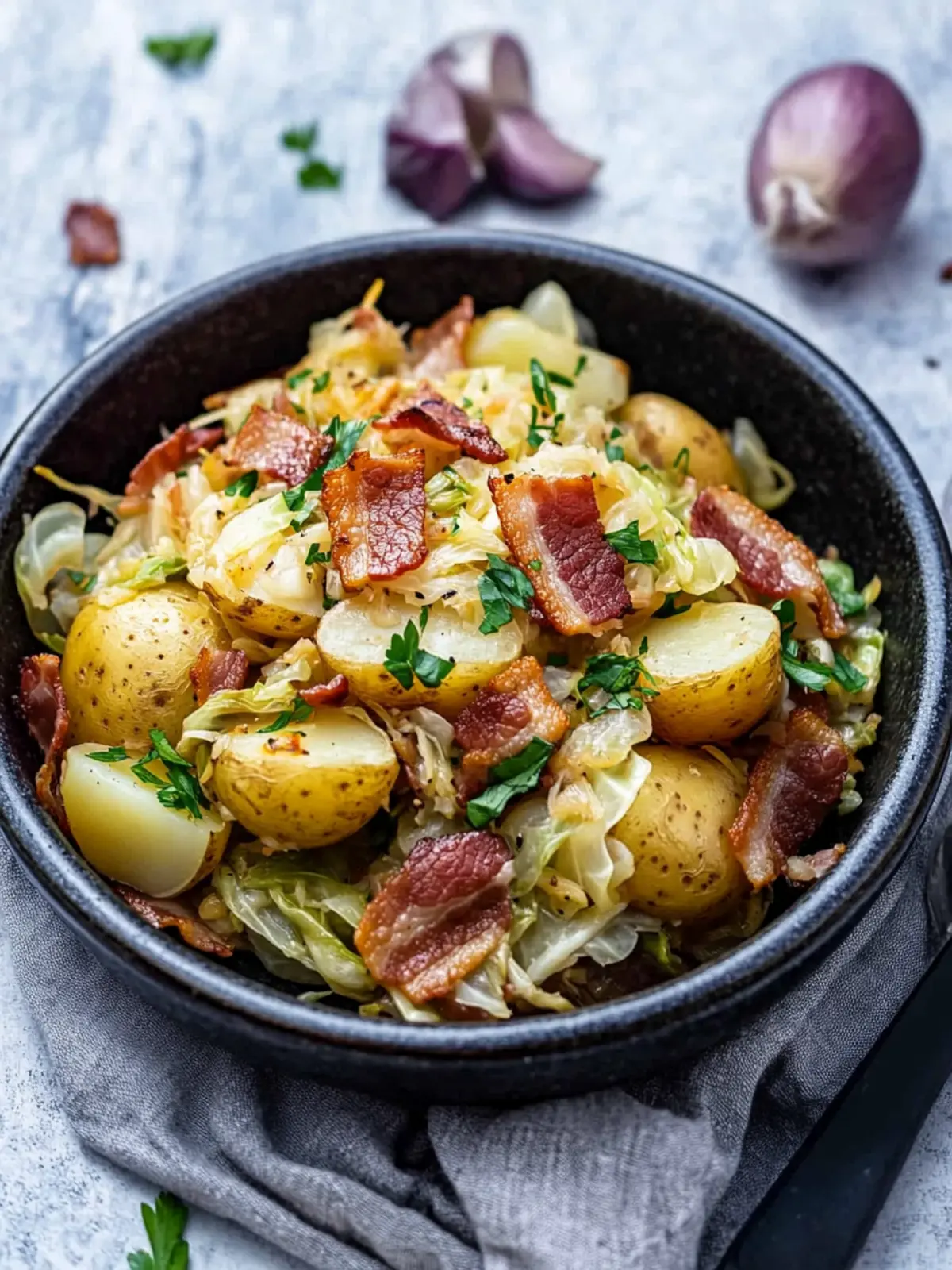 Delicious Cabbage & Potatoes with Bacon for Cozy Nights 3 Cabbage & Potatoes with Bacon
