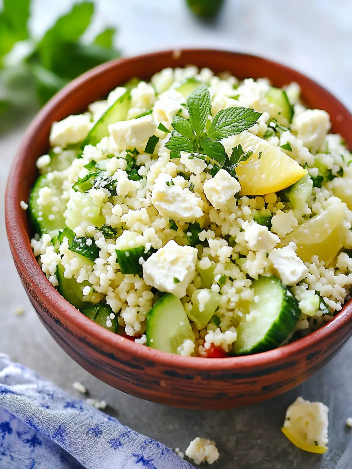 Cucumber Lemon Feta Cheese Couscous Salad for Fresh Flavor Burst 2 Cucumber Lemon Feta Cheese Couscous Salad