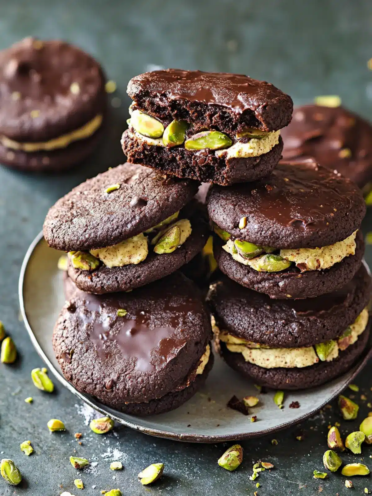Irresistible Chocolate-Pistachio Sandwich Cookies You'll Love 3 Chocolate-Pistachio Sandwich Cookies