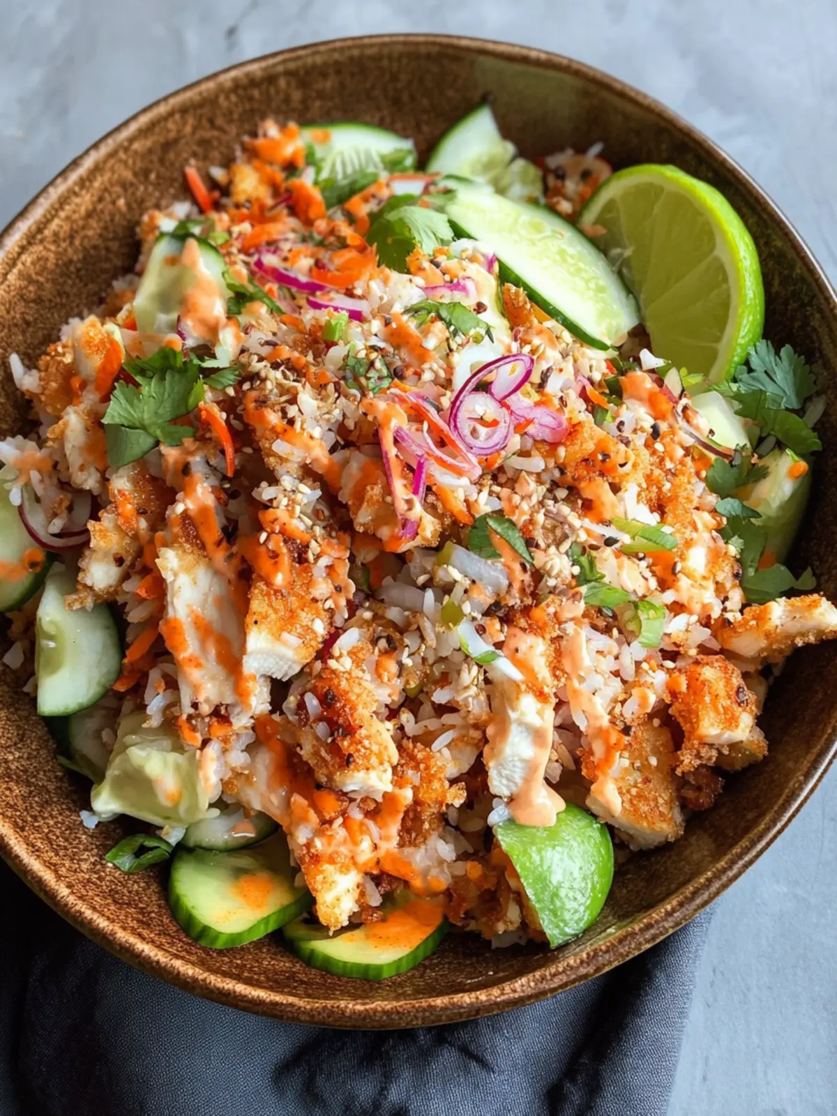 Bang Bang Chicken Crispy Rice Salad That’s Irresistibly Crunchy 4 Bang Bang Chicken Crispy Rice Salad