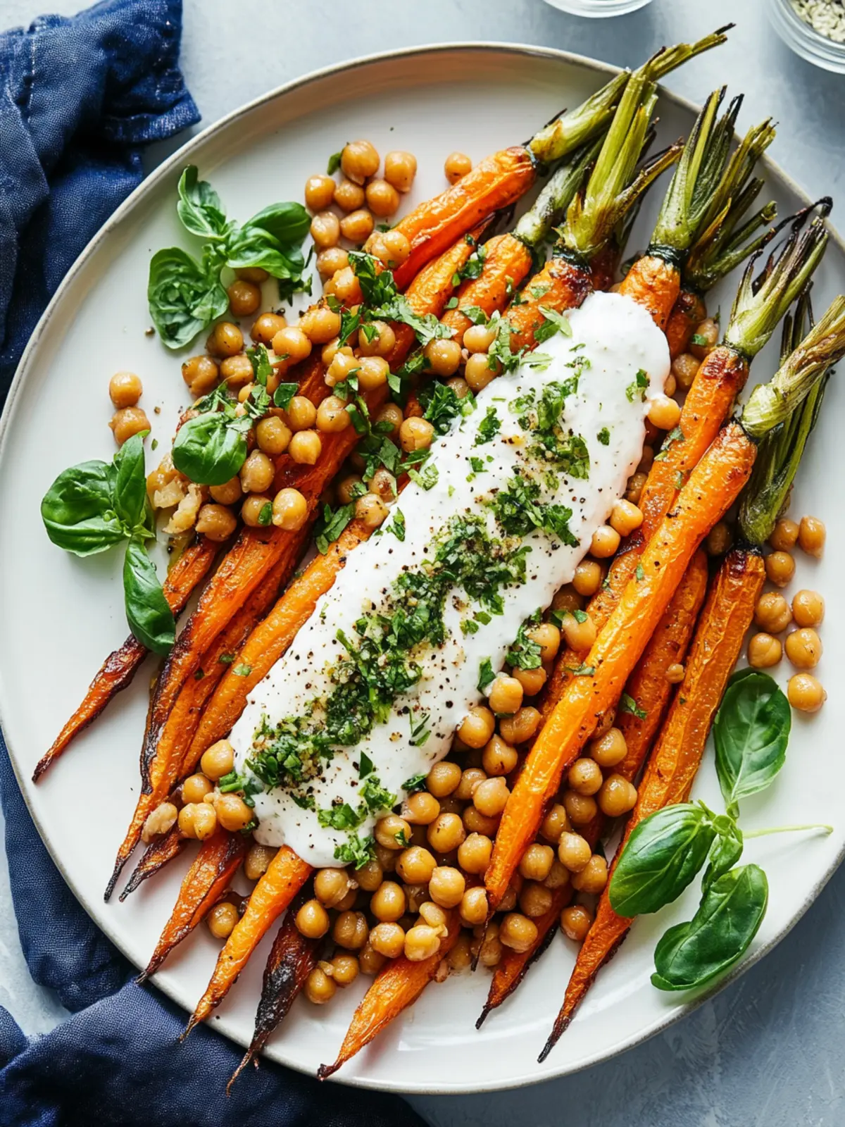 Roasted Carrots with Farro, Chickpeas & Herbed Crème Fraîche Delight 3 Roasted Carrots with Farro, Chickpeas & Herbed Crème Fraîche