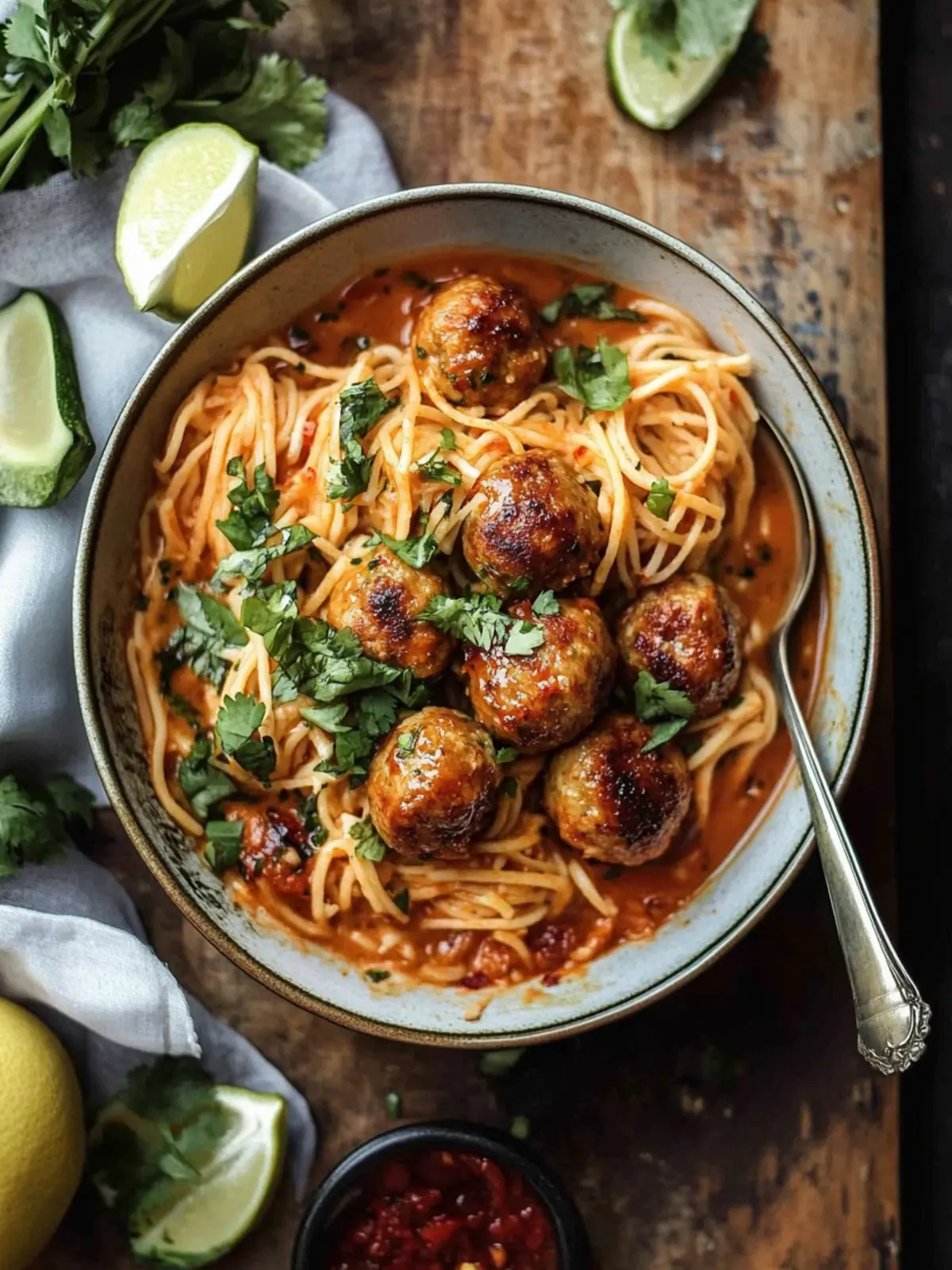 Savory Chicken Meatball Khao Soi: A Cozy Thai Delight 4 Chicken Meatball