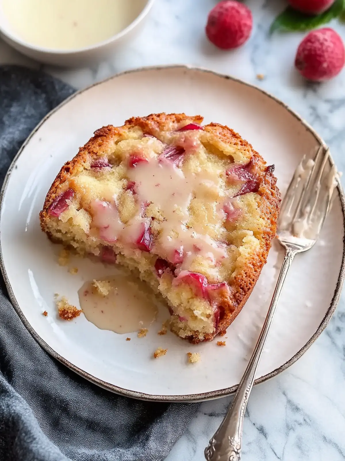 Decadent Warm Rhubarb Cake with Butter Sauce Bliss 3 Warm Rhubarb Cake with Butter Sauce
