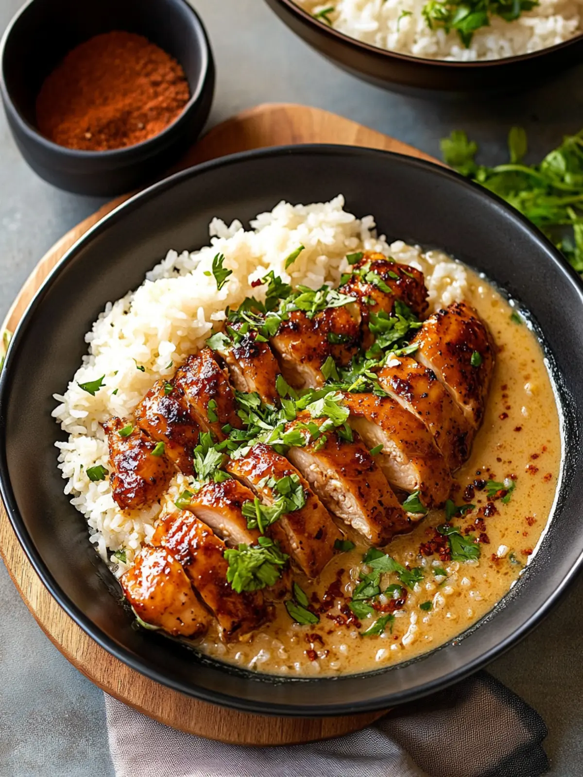 Sweet & Savory Chicken with Spicy Carbonara Brothy Rice Bliss 3 Sweet & Savory Chicken with Spicy Carbonara Brothy Rice