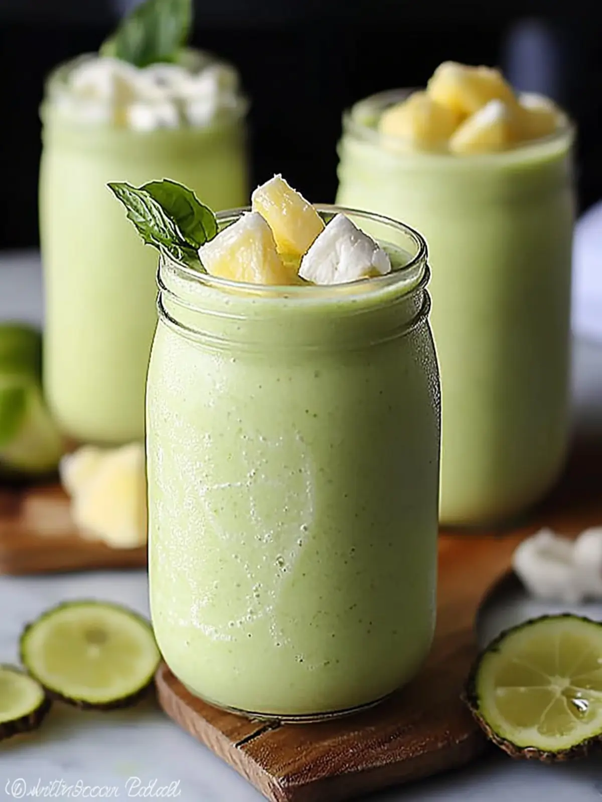 Healthy Green Pina Colada Smoothie to Kickstart Your Day 2 Healthy Green Pina Colada Smoothie