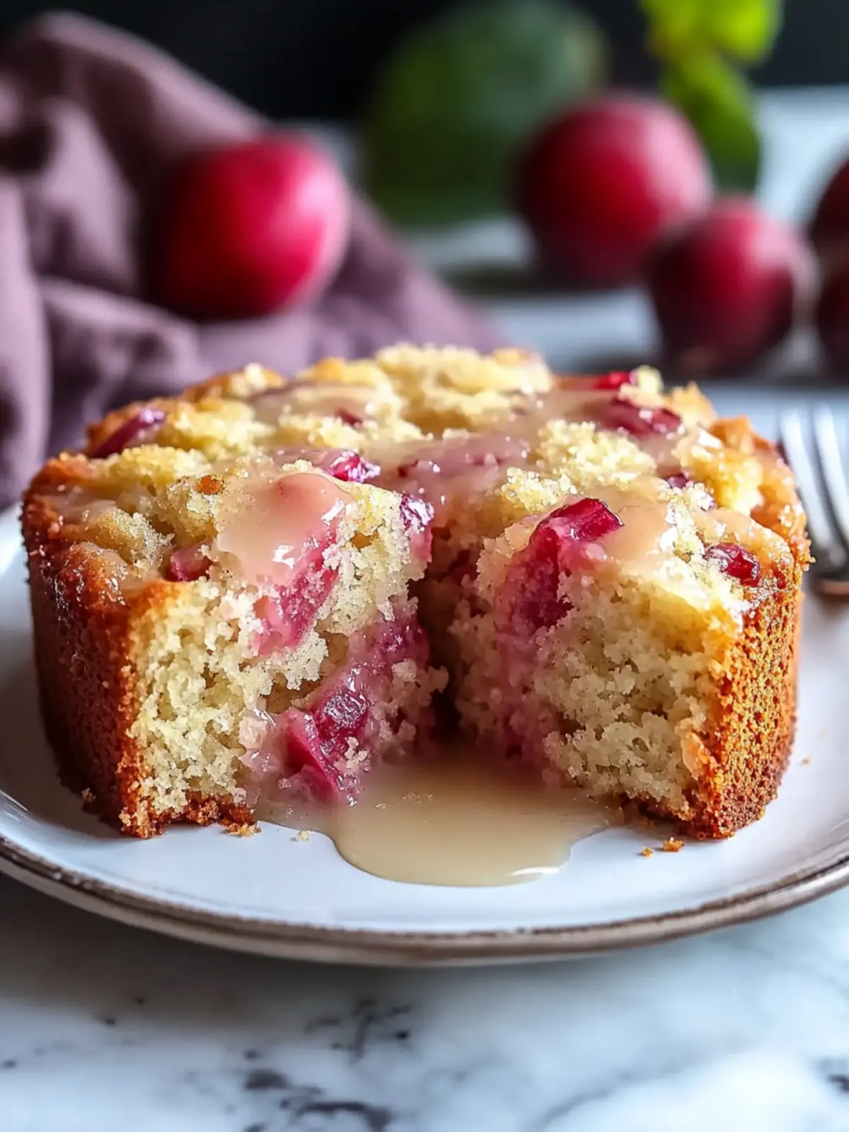 Decadent Warm Rhubarb Cake with Butter Sauce Bliss 5 Warm Rhubarb Cake with Butter Sauce
