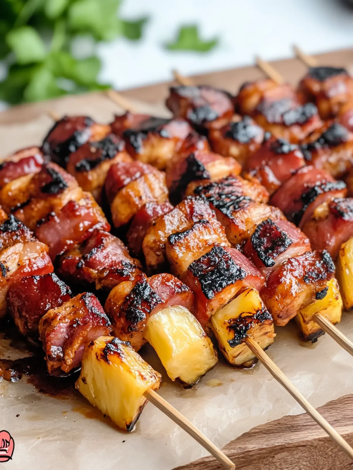 Savor BBQ Chicken Bacon Pineapple Kabobs for Ultimate Flavor 3 BBQ CHICKEN BACON PINEAPPLE KABOBS