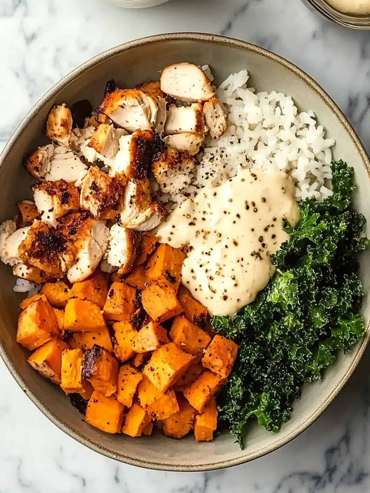 Delicious Roasted Sweet Potato, Chicken, Kale, and Rice Bowls for Two 3 Roasted Sweet Potato, Chicken, Kale, and Rice Bowls for Two