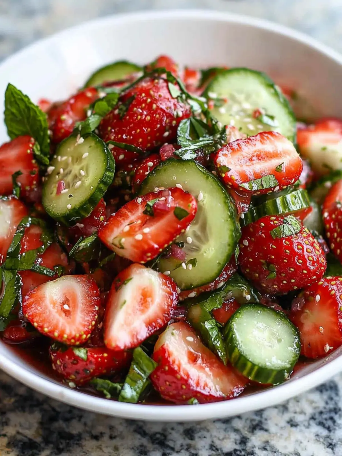Crisp Cucumber Strawberry Salad for a Taste of Summer Bliss 5 Cucumber Strawberry Salad