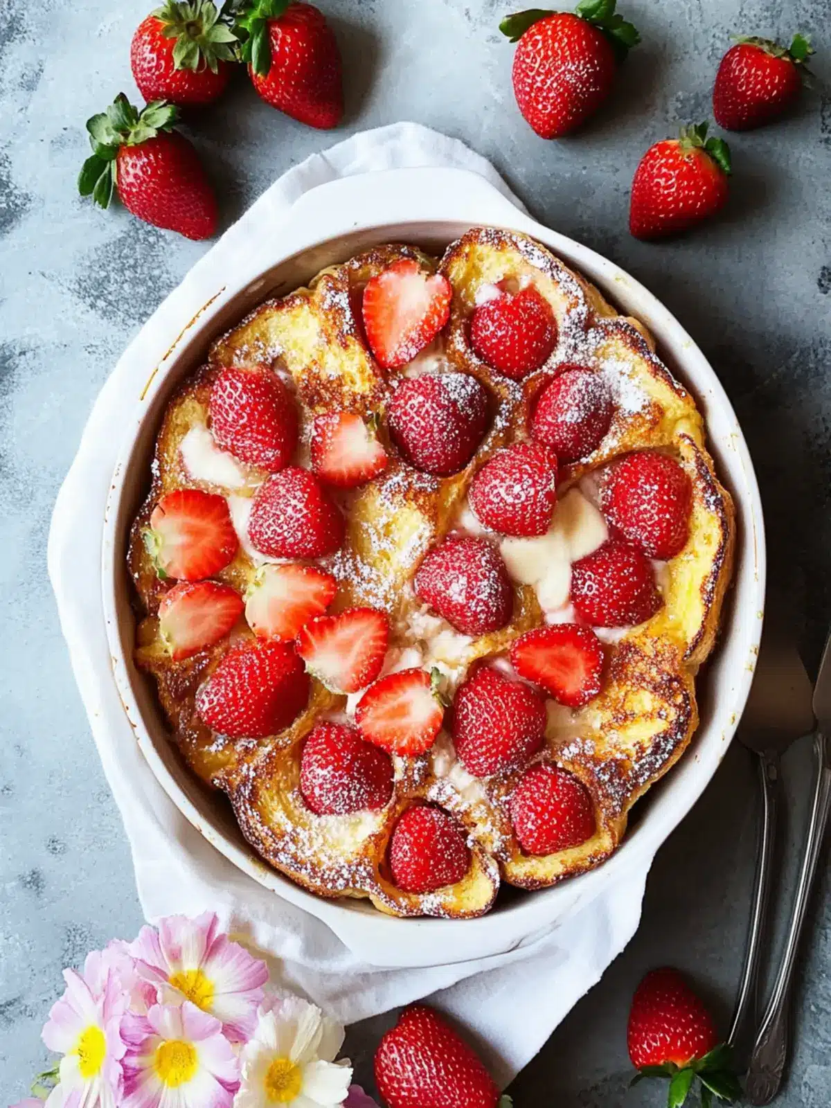 Baked Strawberries and Cream French Toast for a Perfect Morning 2 Baked Strawberries and Cream French Toast