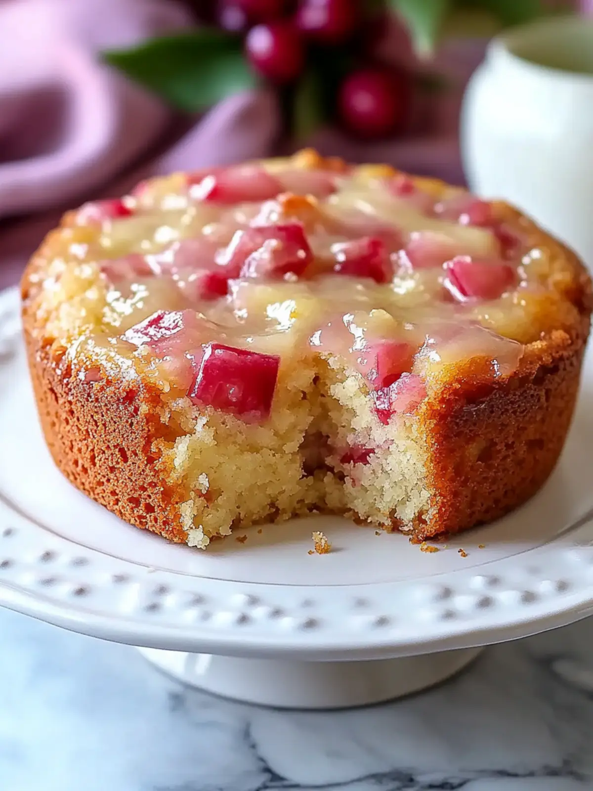 Decadent Warm Rhubarb Cake with Butter Sauce Bliss 2 Warm Rhubarb Cake with Butter Sauce