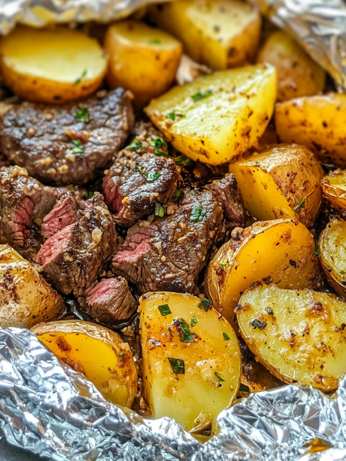 Garlic Butter Steak and Potato Foil Packets for Perfect Grilling 4 Garlic Butter Steak and Potato Foil Packets