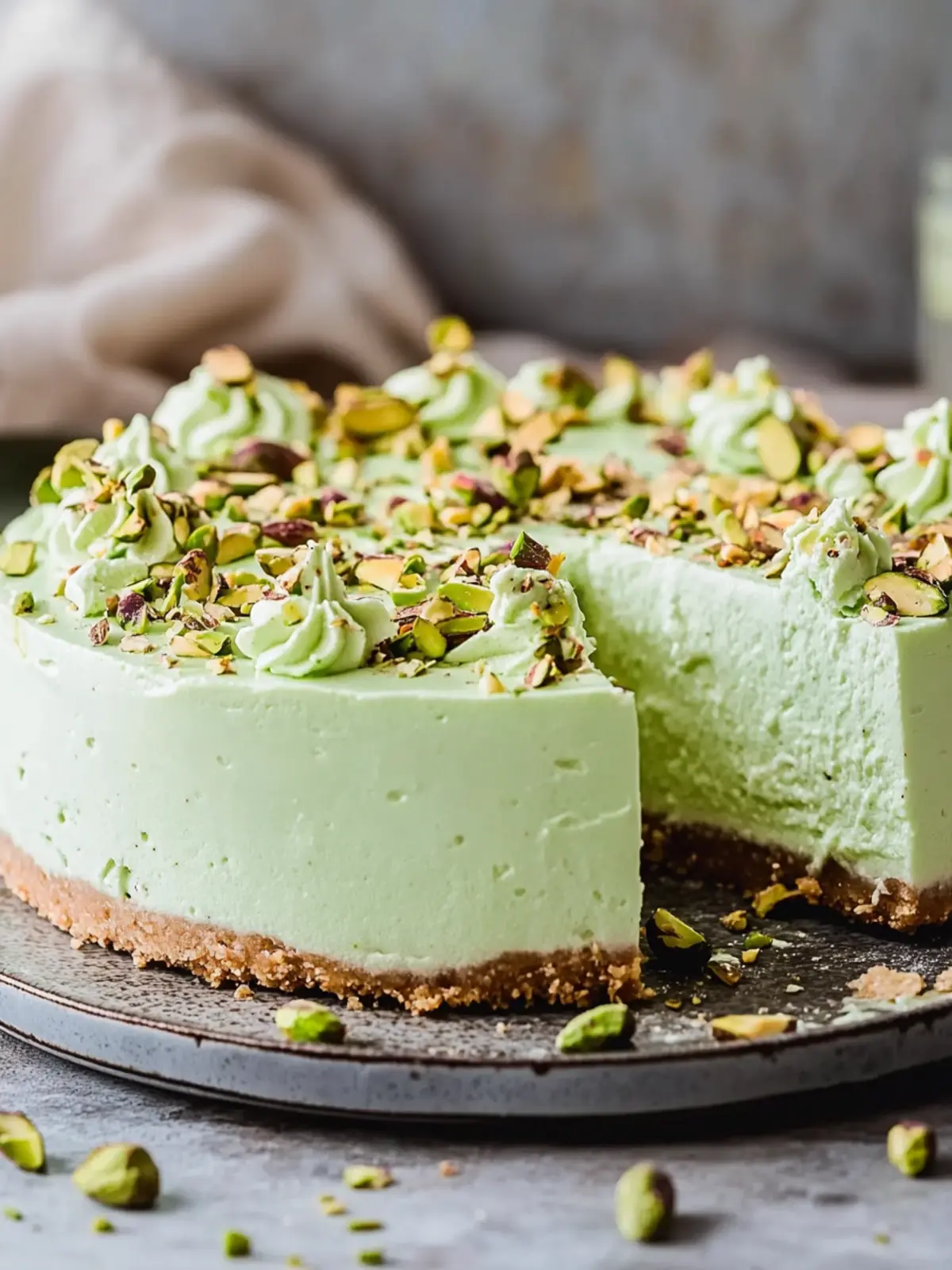 Satisfy Your Sweet Tooth with Creamy Easy No-Bake Pistachio Cheesecake 3 Creamy Easy No-Bake Pistachio Cheesecake
