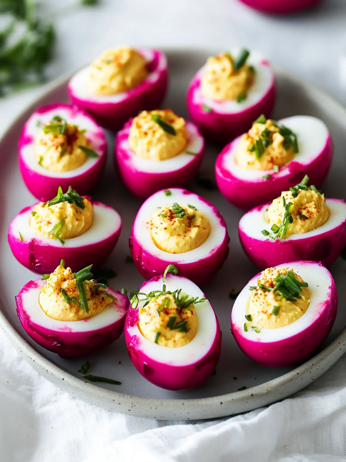 Beet Pickled Deviled Eggs for a Colorful Party Treat 2 Beet Pickled Deviled Eggs