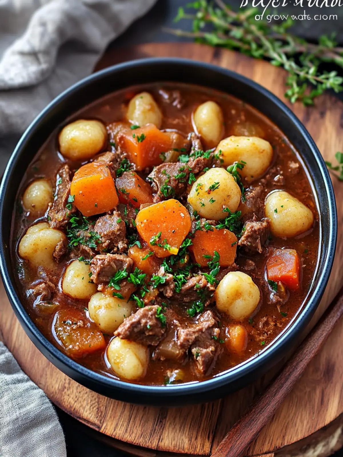 Comforting Potato Gnocchi Beef Stew for Cozy Nights 5 Potato Gnocchi Beef Stew