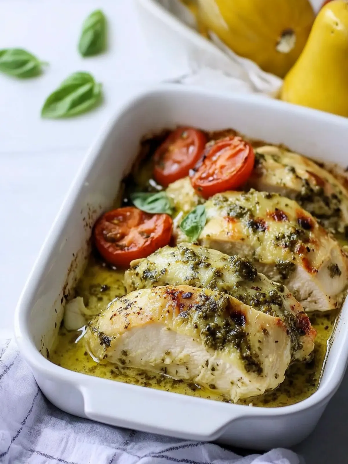 Savory Pesto Chicken Bake with Melty Cheese Bliss 3 Pesto Chicken Bake