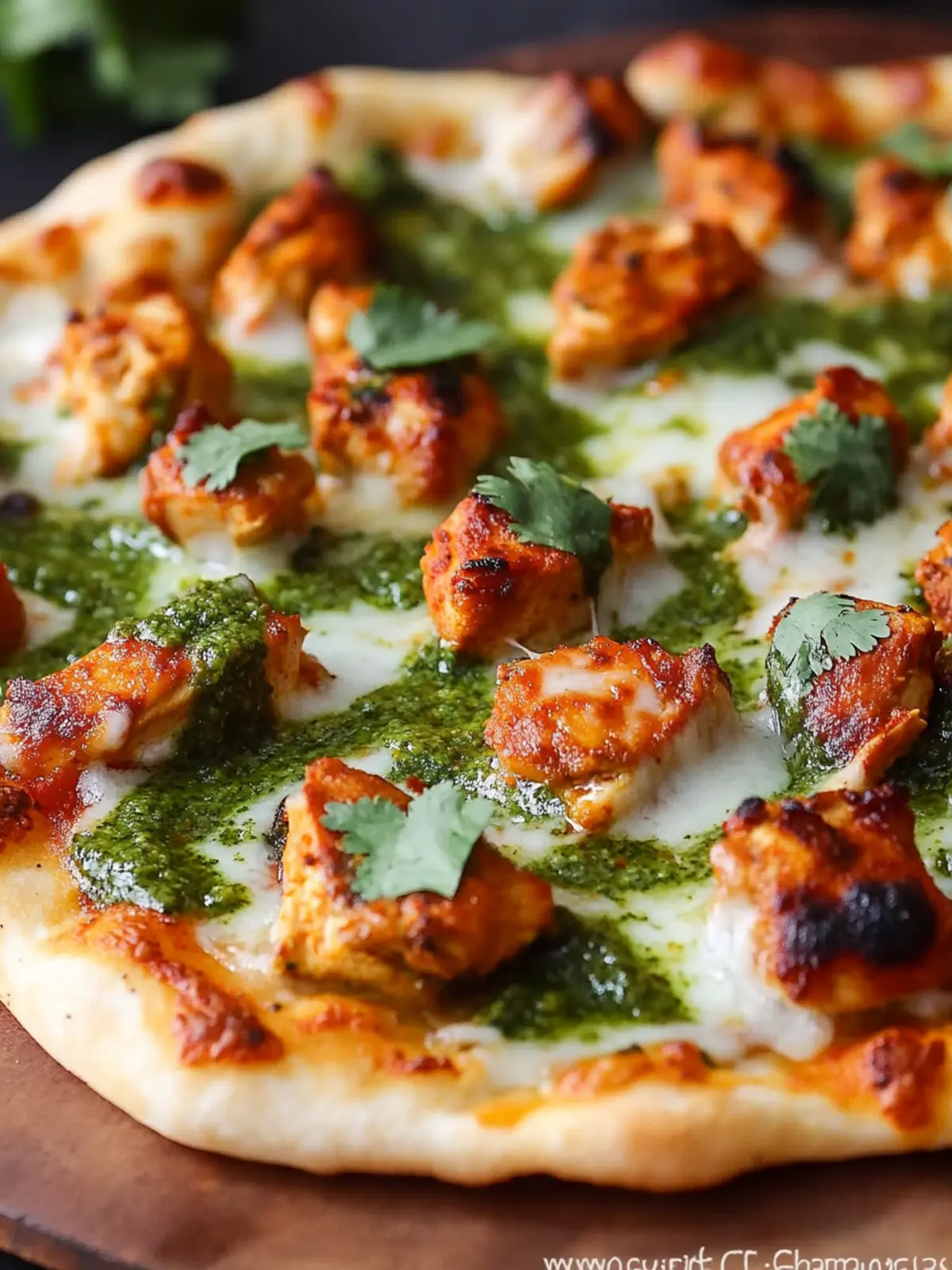 Tandoori Chicken Pizza with Cilantro Mint Chutney Bliss 5 Tandoori Chicken Pizza with a Cilantro Mint Chutney
