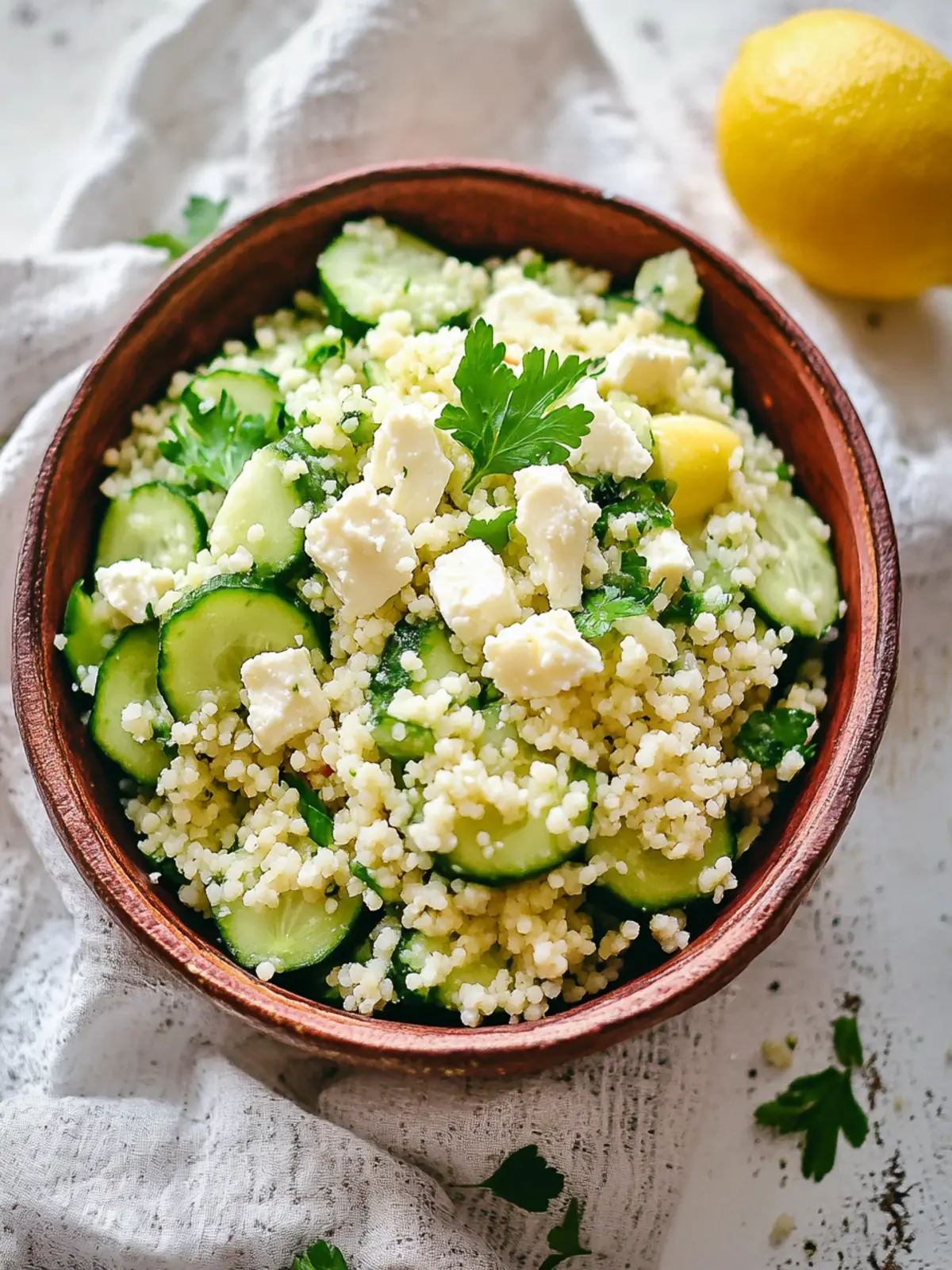 Cucumber Lemon Feta Cheese Couscous Salad for Fresh Flavor Burst 5 Cucumber Lemon Feta Cheese Couscous Salad